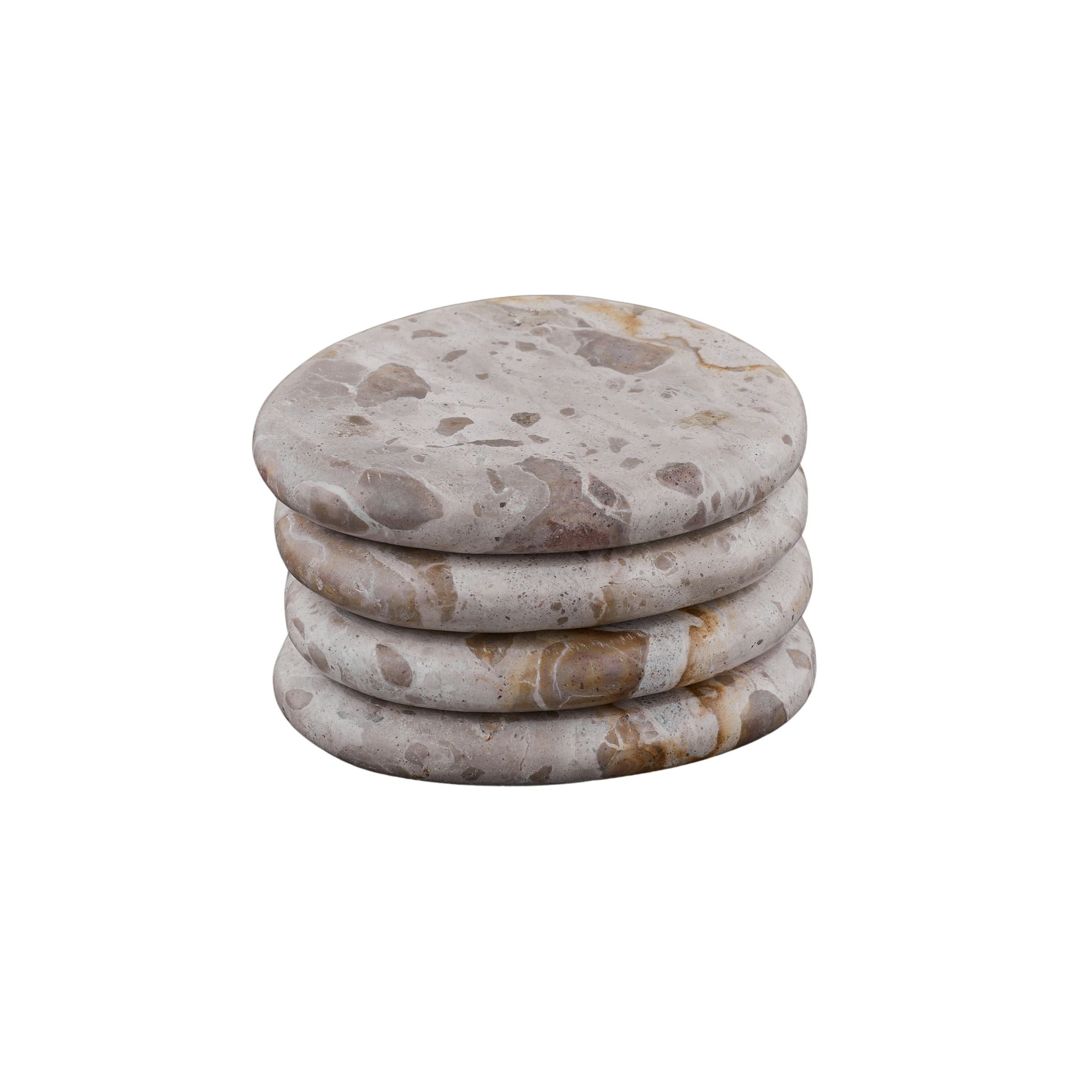 Assemble Xena Set of 4 Marble Coasters Taupe