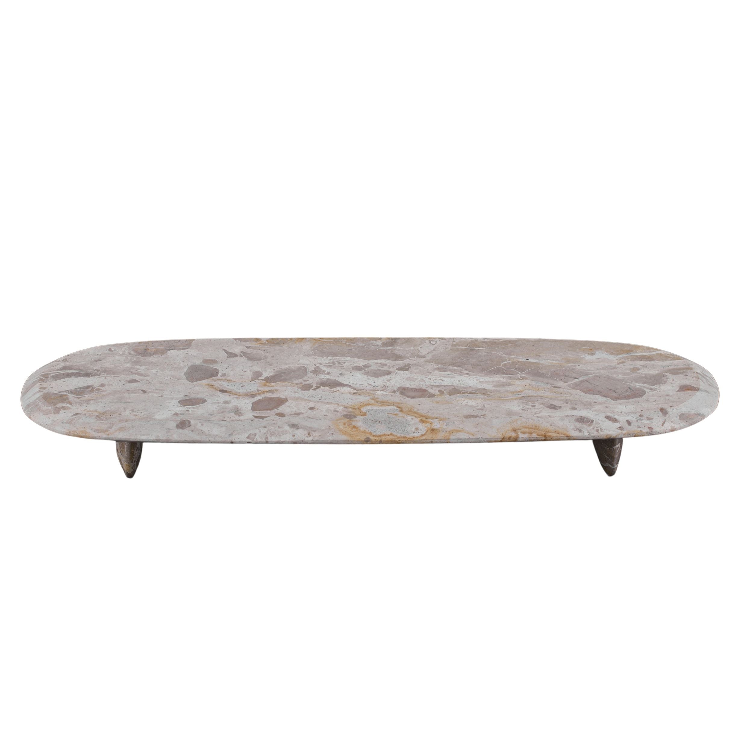 Assemble Xena Marble Footed Tray Taupe