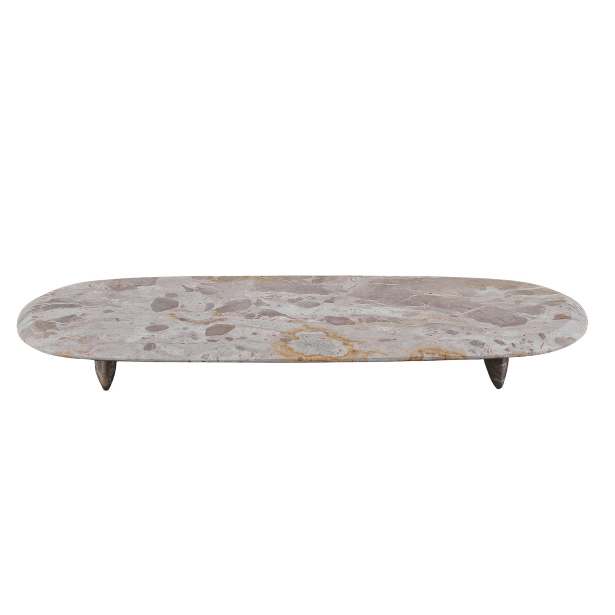 Assemble Xena Marble Footed Tray Taupe