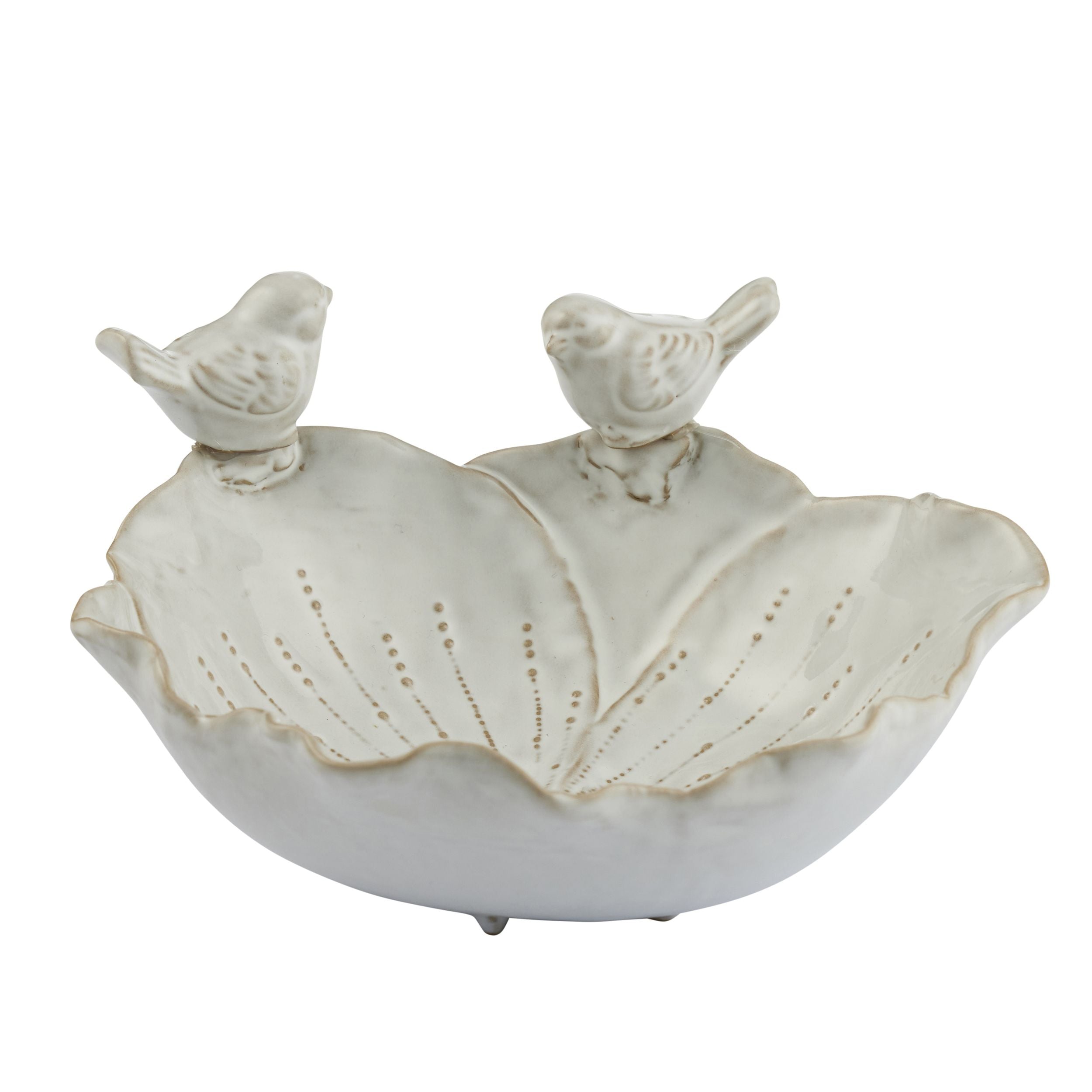 Coast To Coast Birds on a Ceramic Bowl White