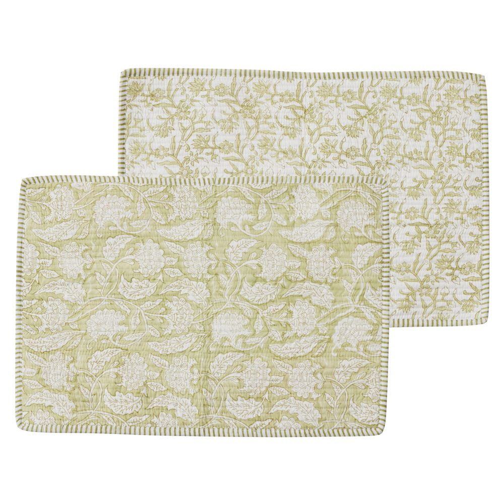 Coast To Coast Lalita Cotton Block Placemat Green