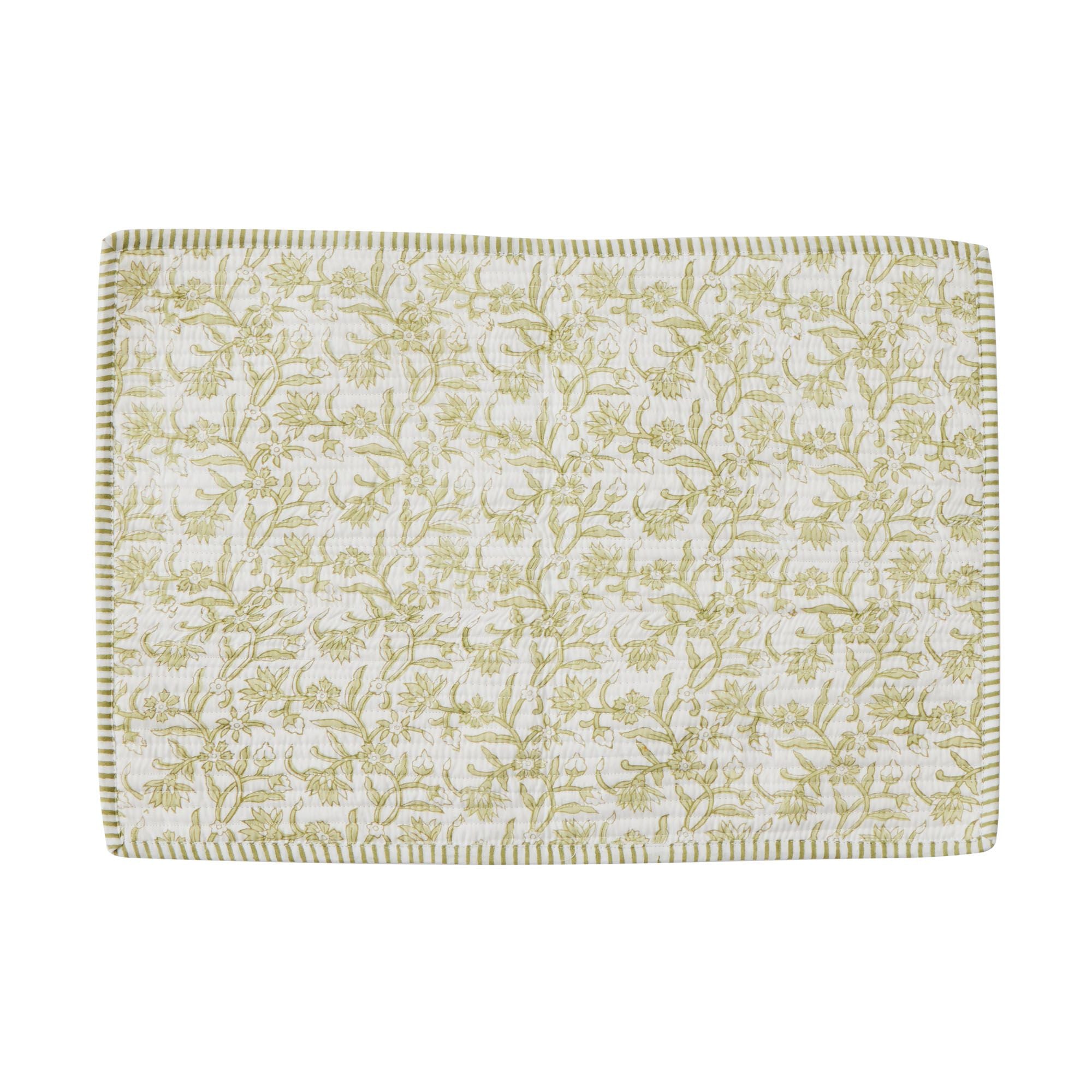 Coast To Coast Lalita Cotton Block Placemat Green