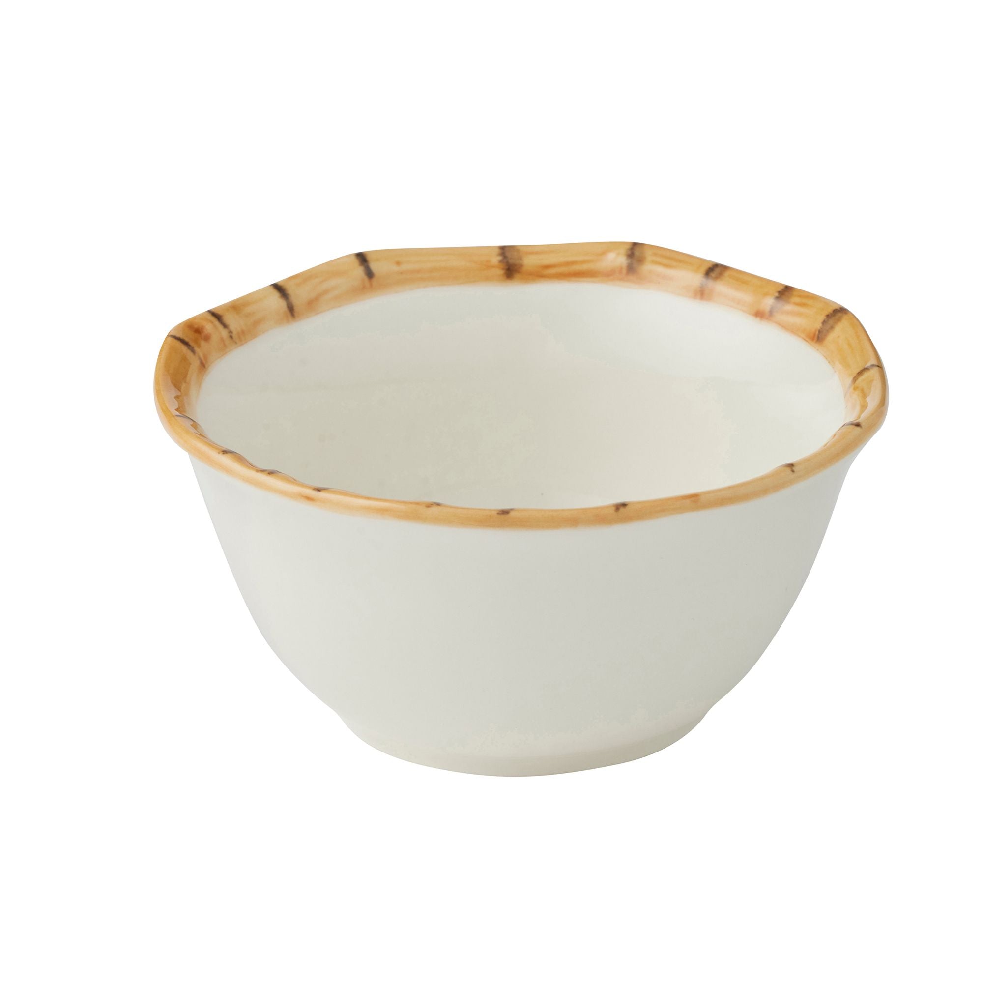 Assemble Bamboo Ceramic Bowl 10x5cm White/Natural