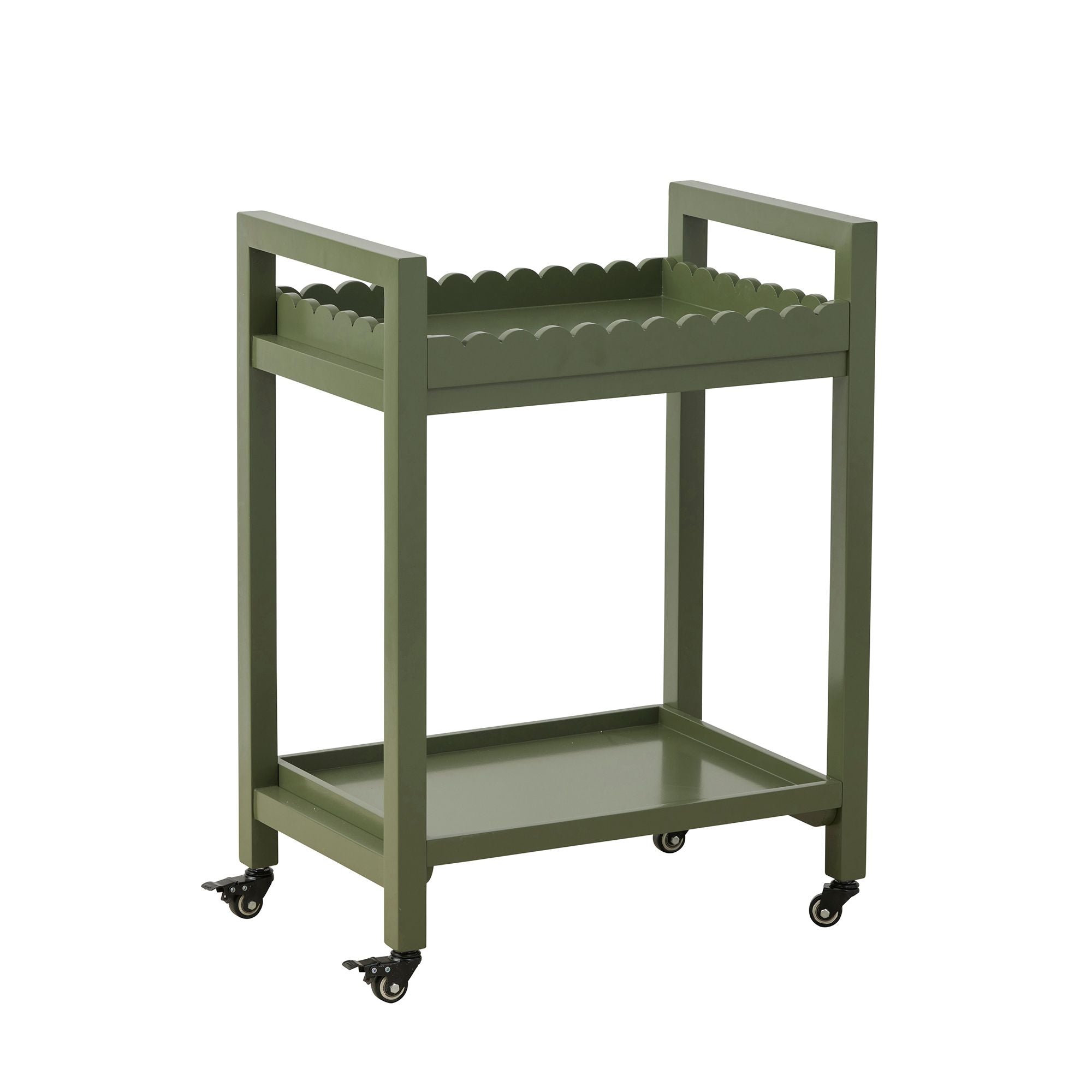 Coast To Coast Hudson Wood Bar Cart Olive