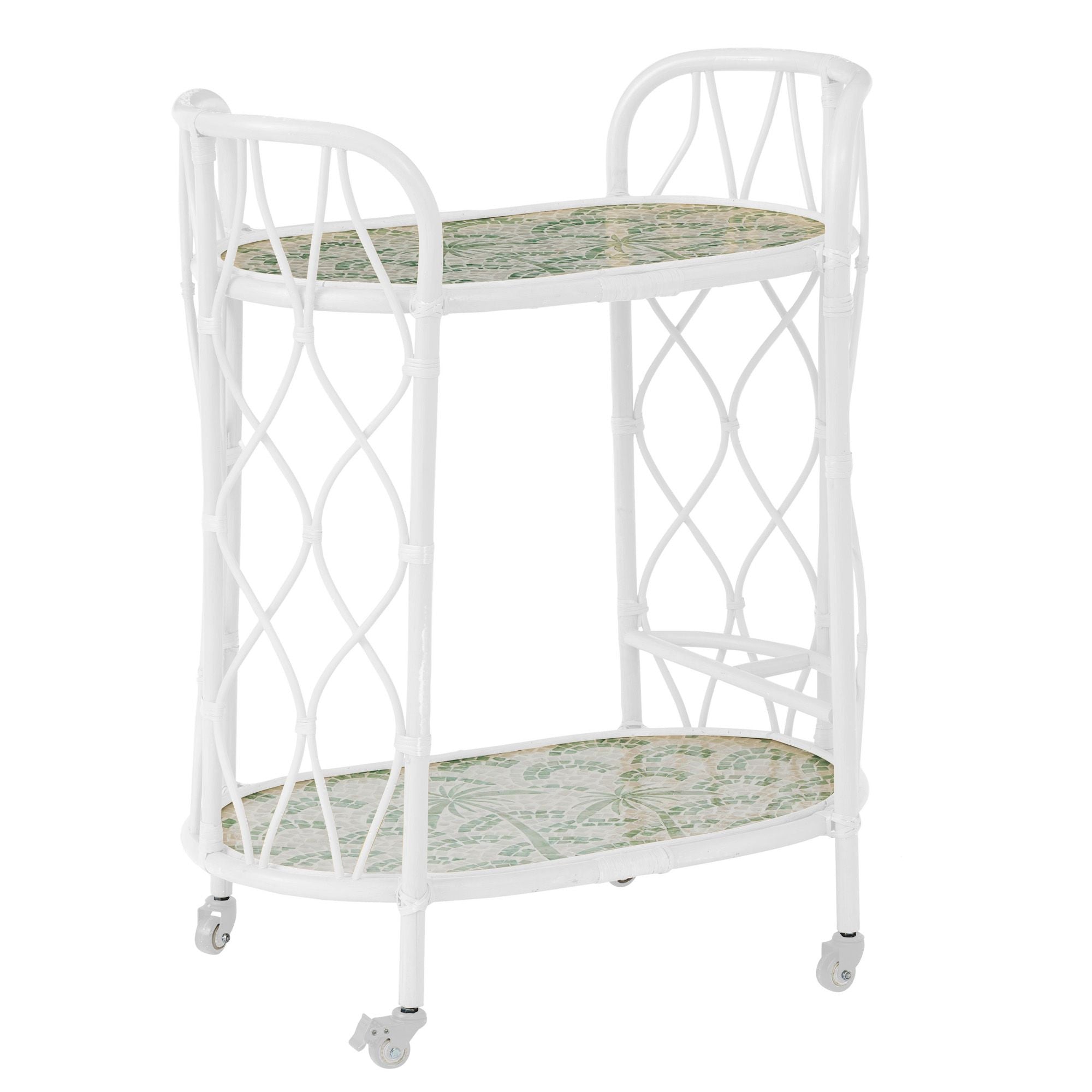 Coast To Coast Palma Rattan & Inlay Bar Cart