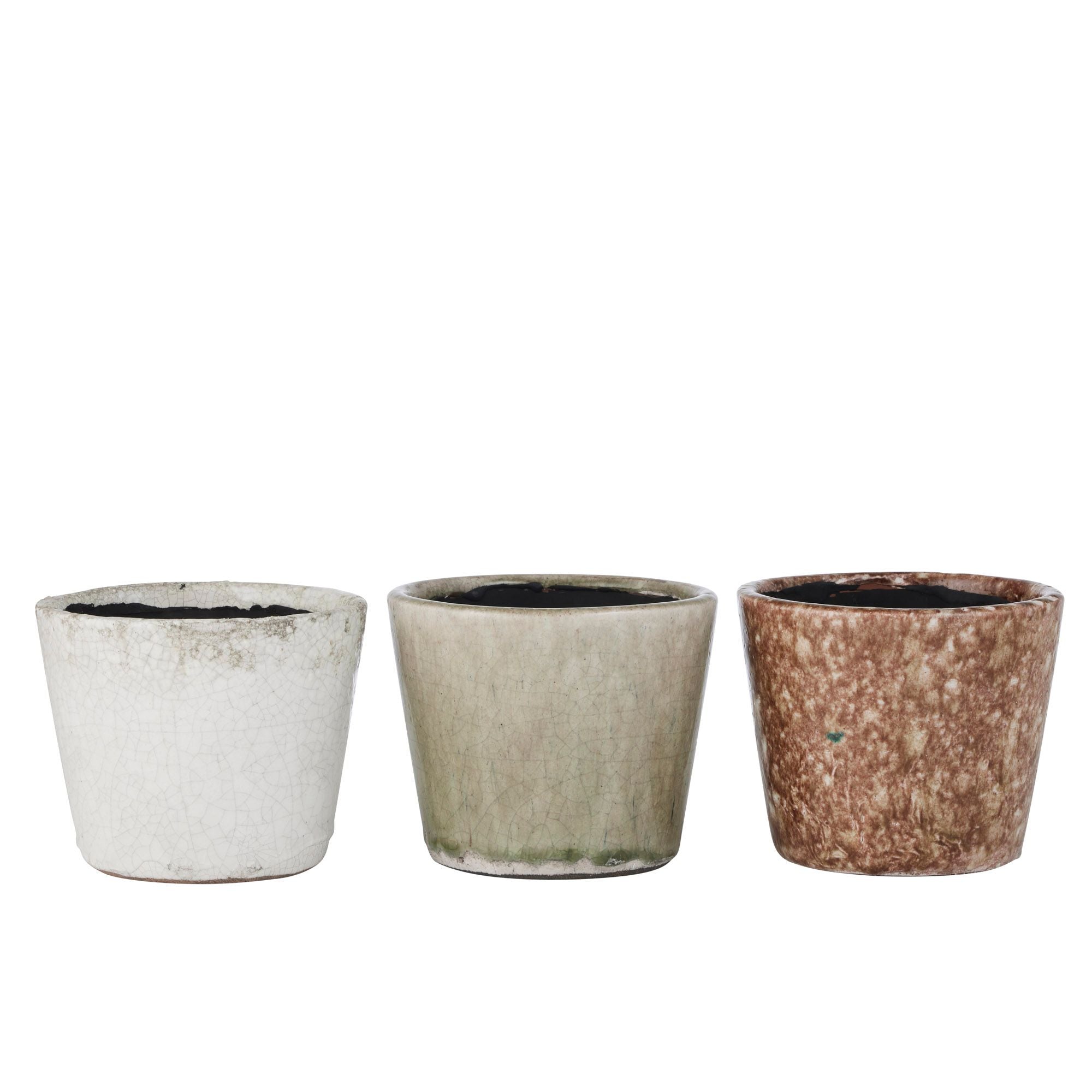 Life Botanic Triad Ceramic Pots Natural 3 Assorted