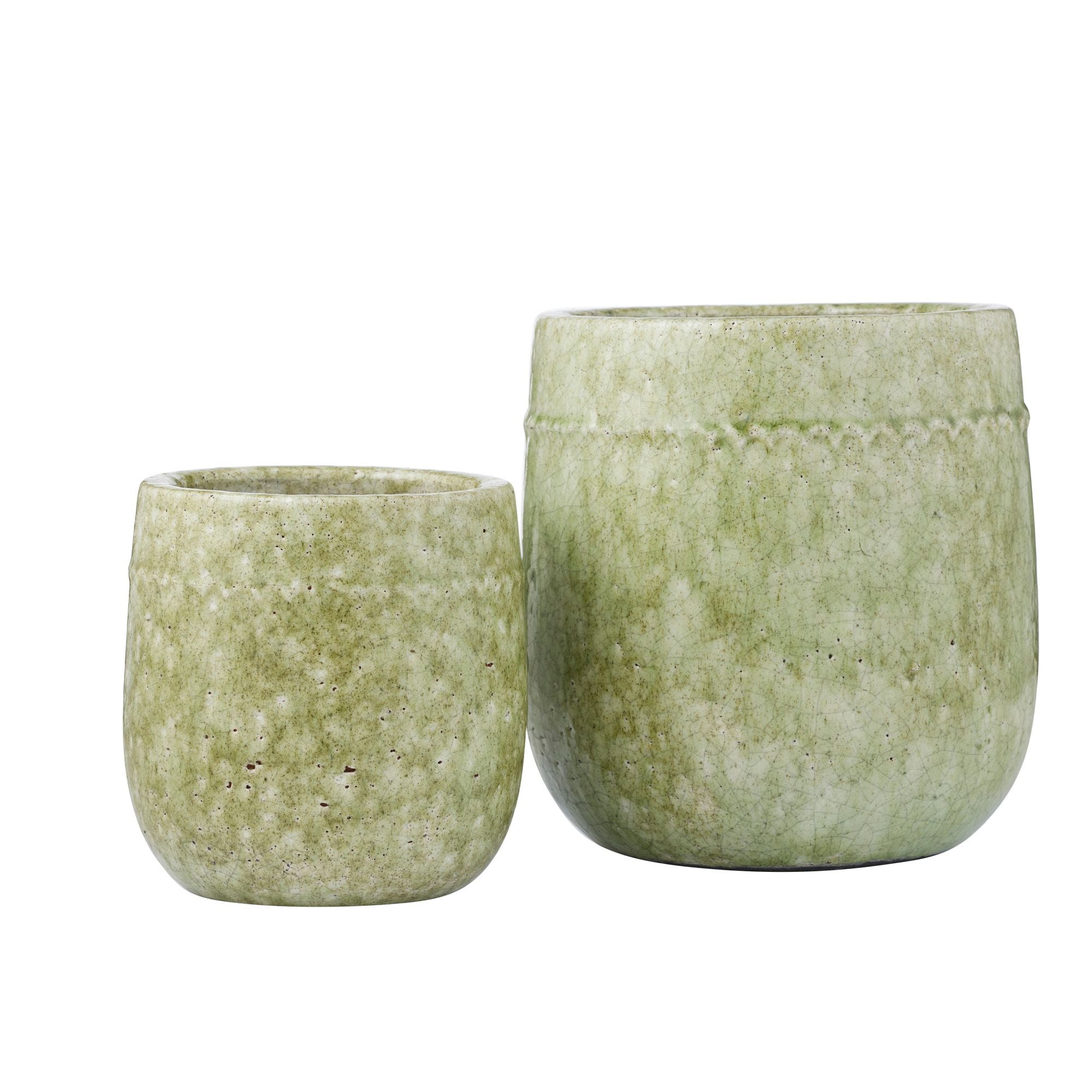 Coast To Coast Toledo Set of 2 Ceramic Pots Pistachio