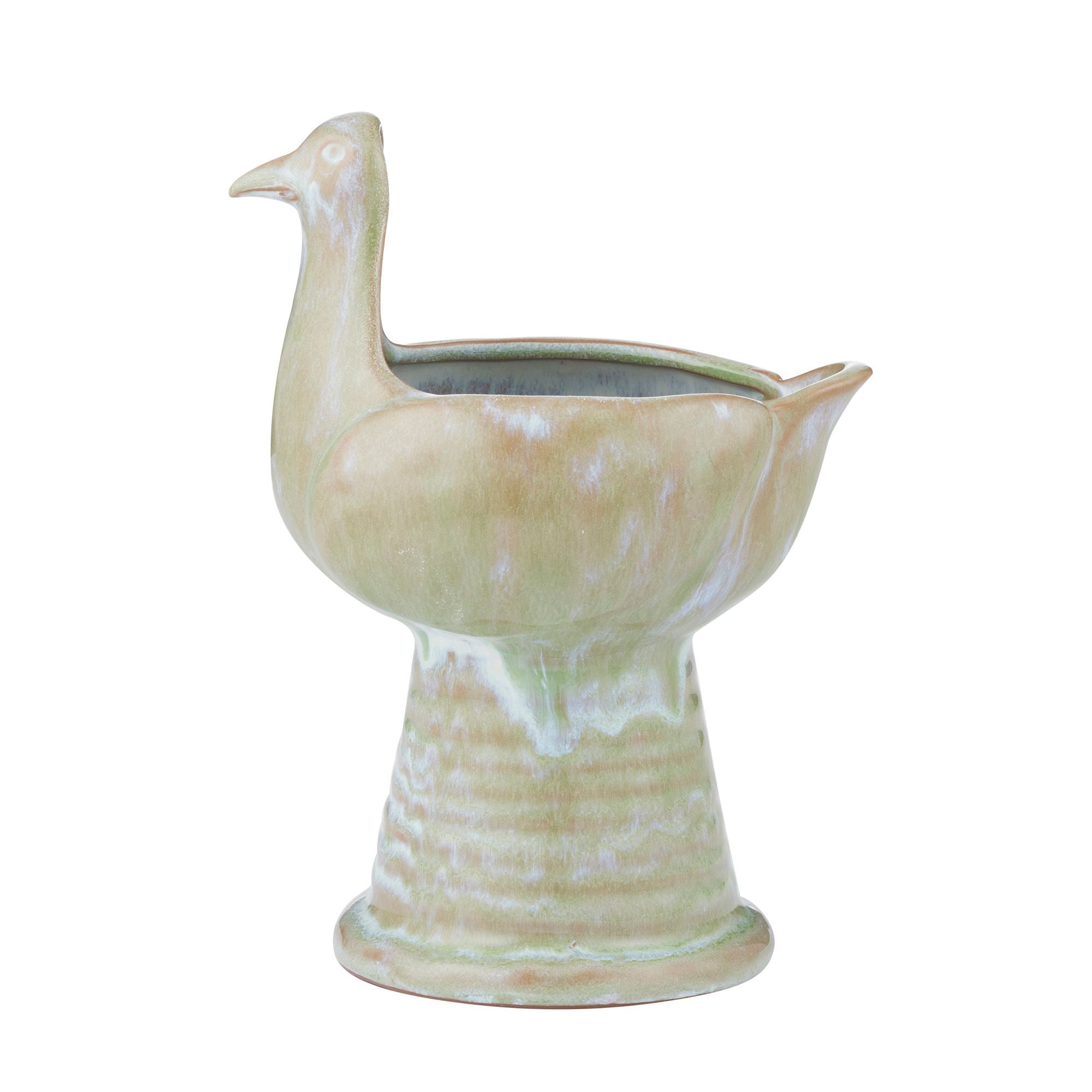 Life Botanic Bonnie Bird Ceramic Pot Green