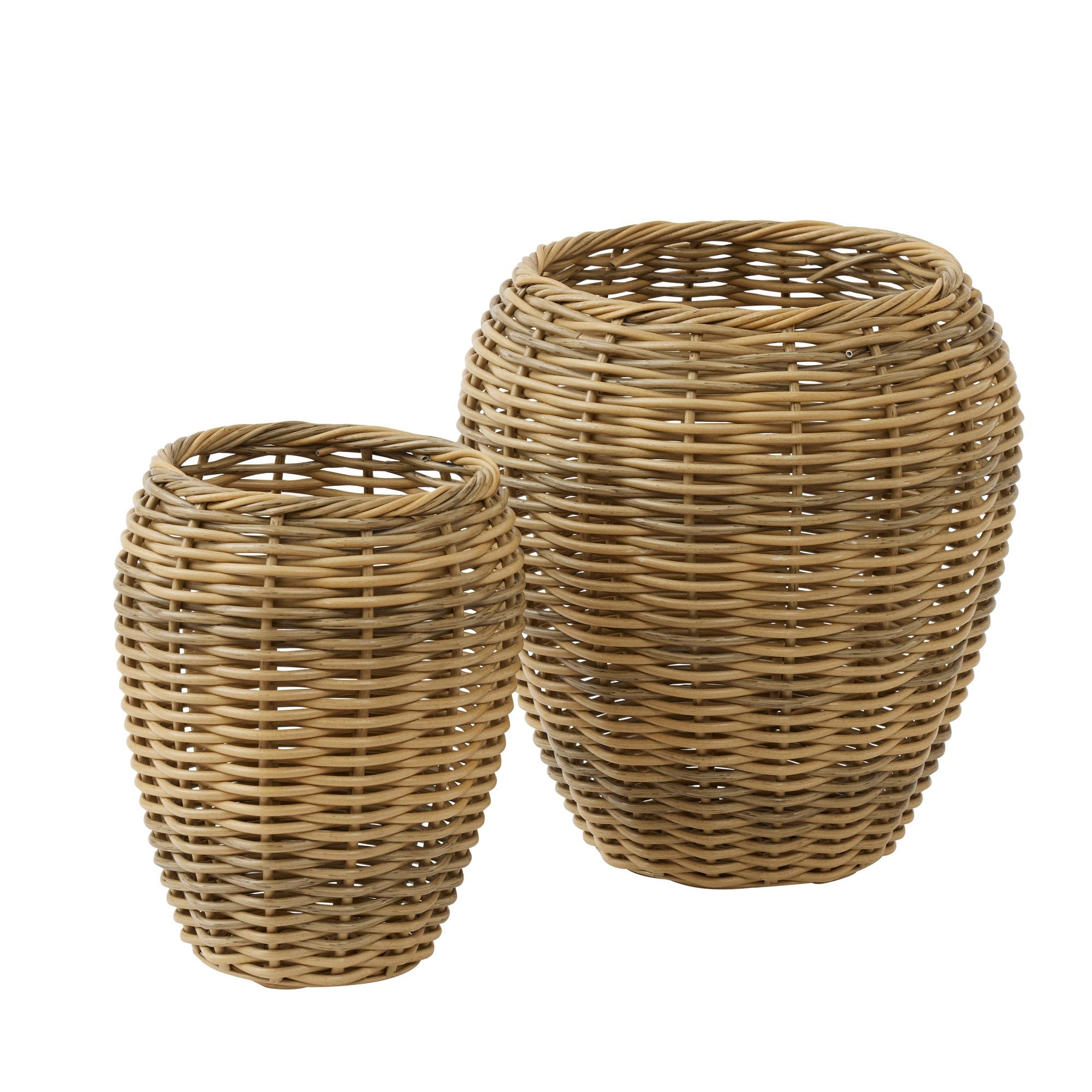 Life Botanic Surrey Set of 2 PE Rattan Pots Natural