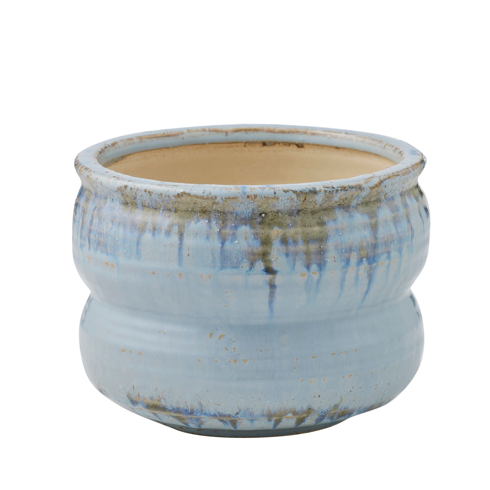 Life Botanic Ryna Ceramic Pot 20.5x15.5cm Blue/Natural