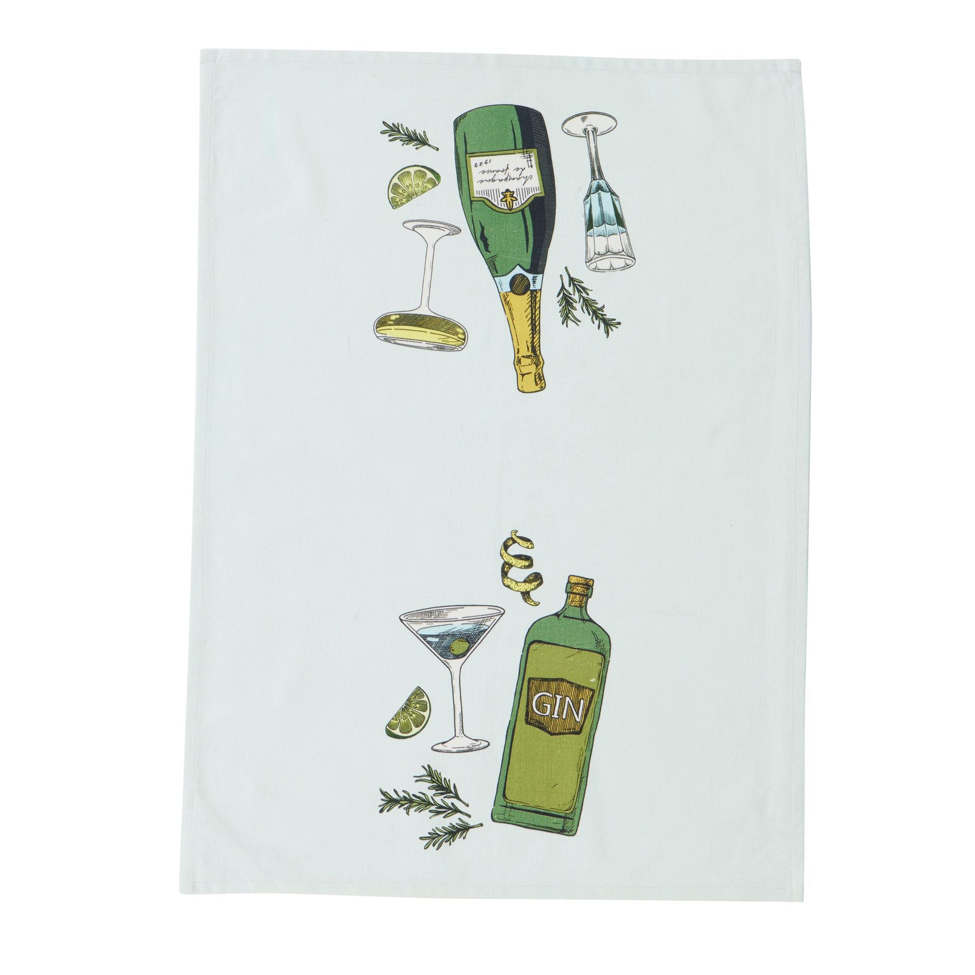Assemble Gimlet Cotton Tea Towel Green