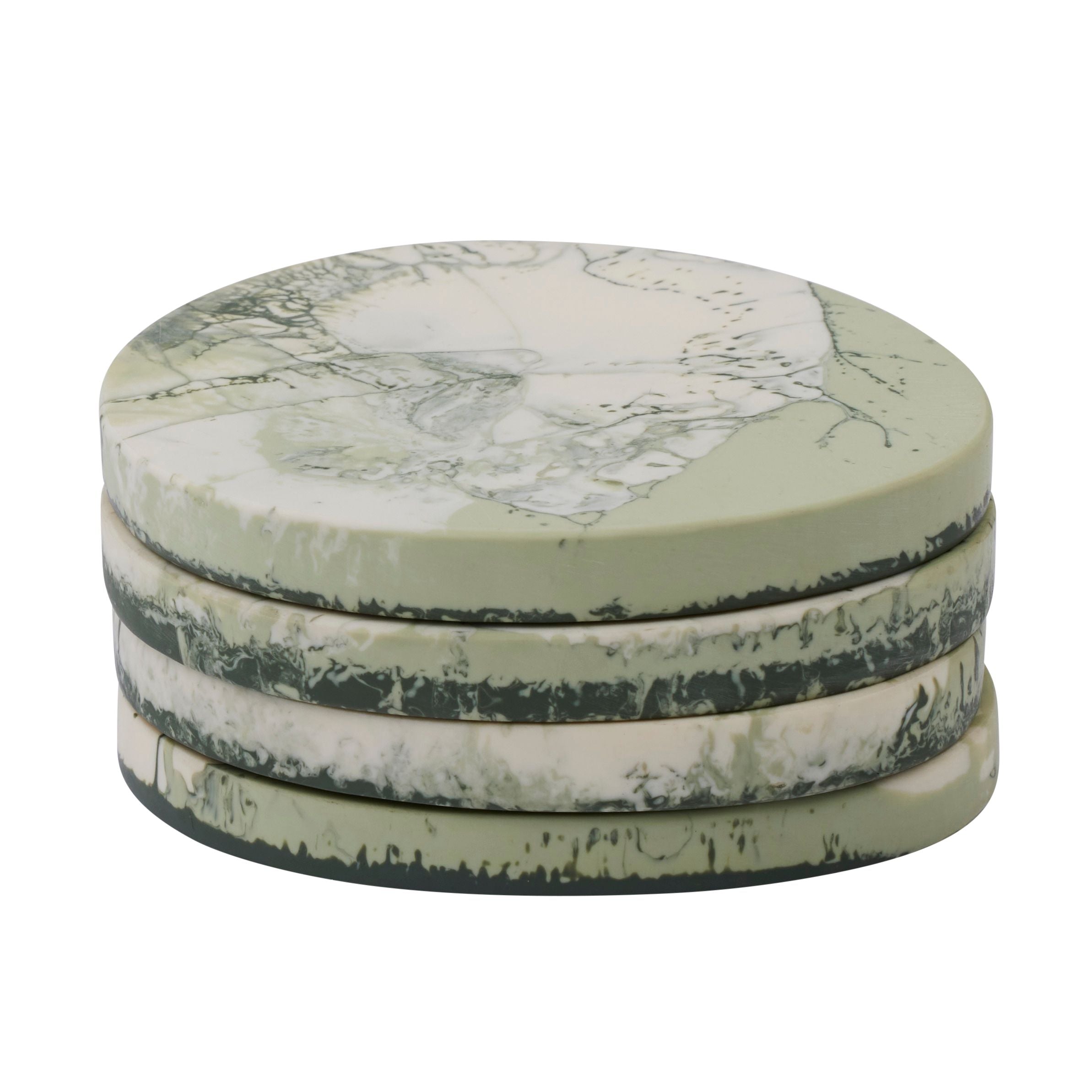 Assemble Wesley Set of 4 Resin Coasters Sage