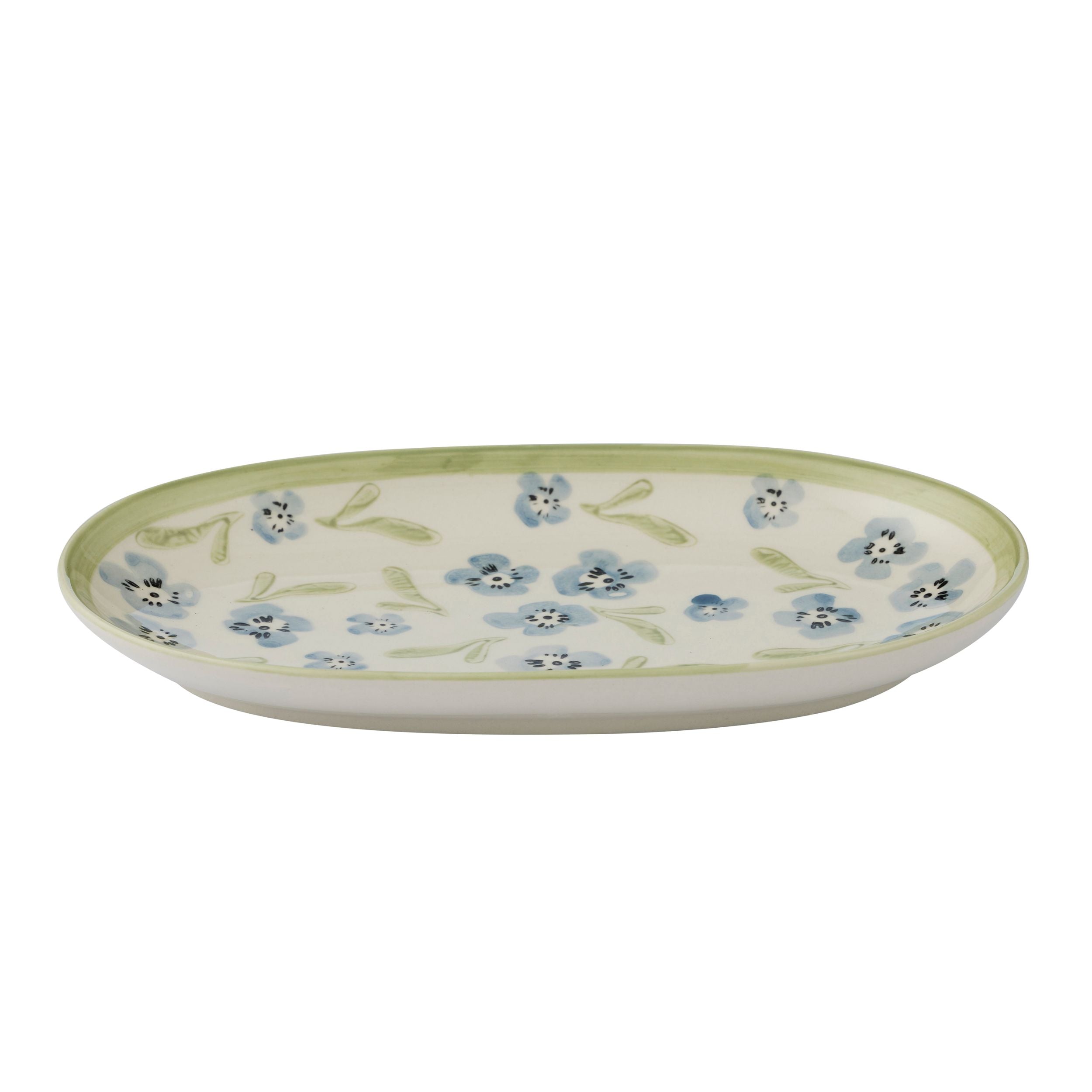 Assemble Olga Ceramic Plate 13x21.5cm Blue/Olive