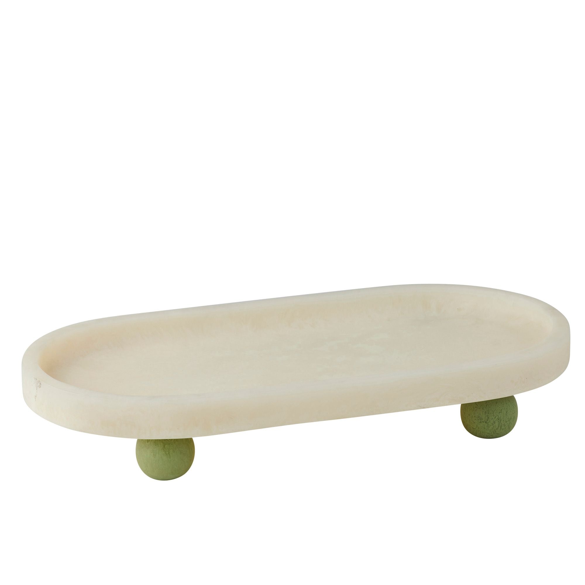 Assemble Kip Resin Footed Tray Ivory/Pist