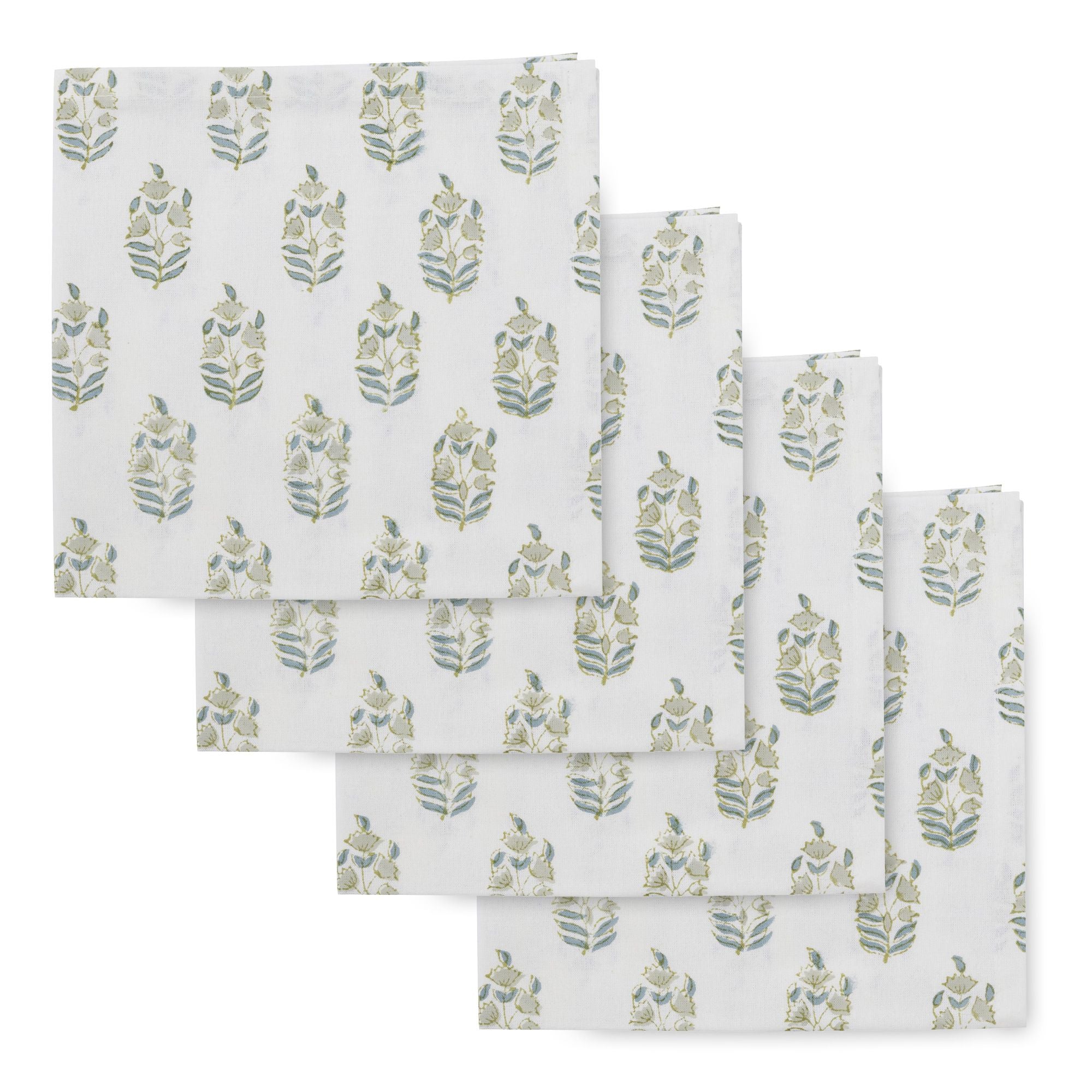 Coast To Coast Anjali Set of 4 Cotton Block Napkins