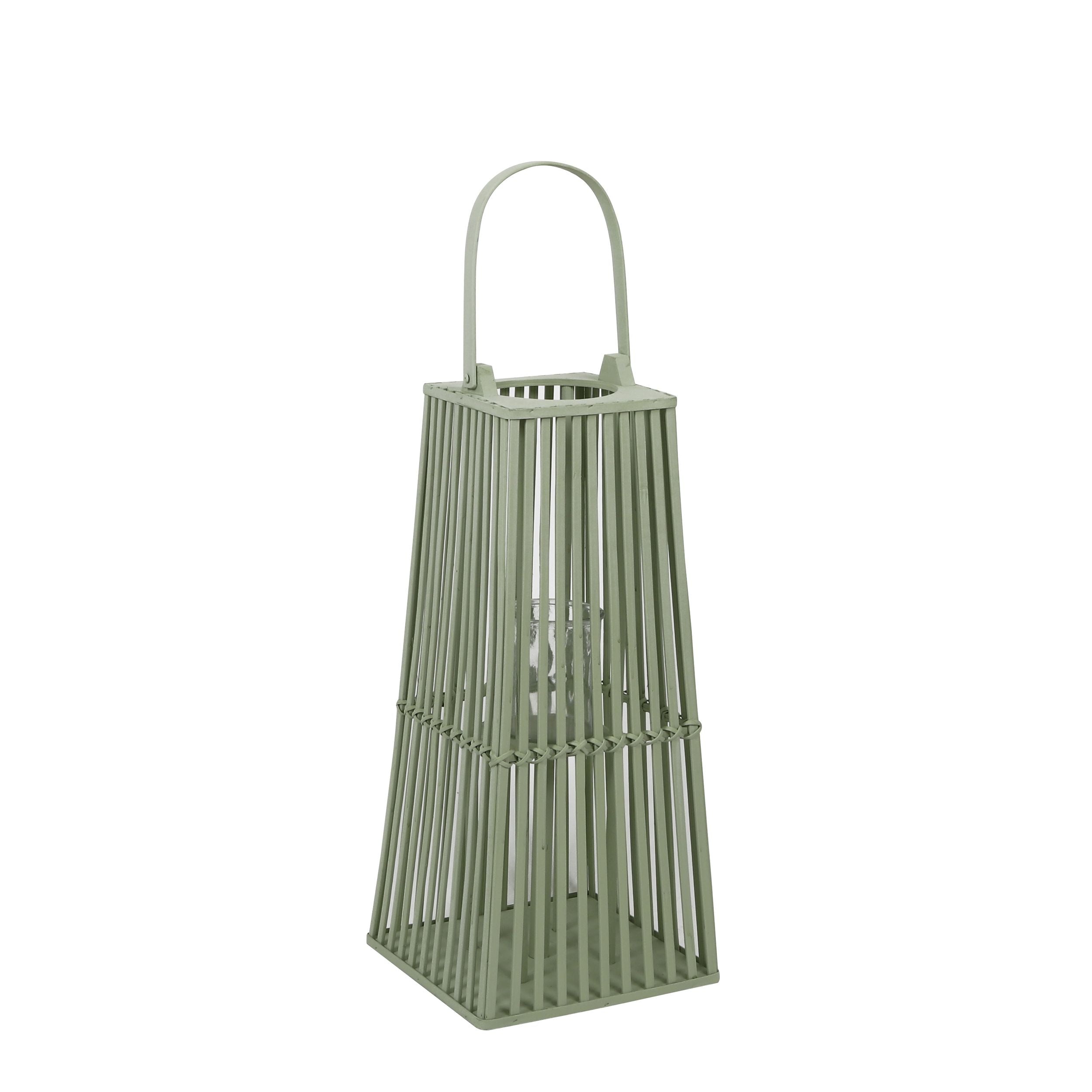 Coast To Coast Rhodes Bamboo Lantern 26x57cm Pistachio