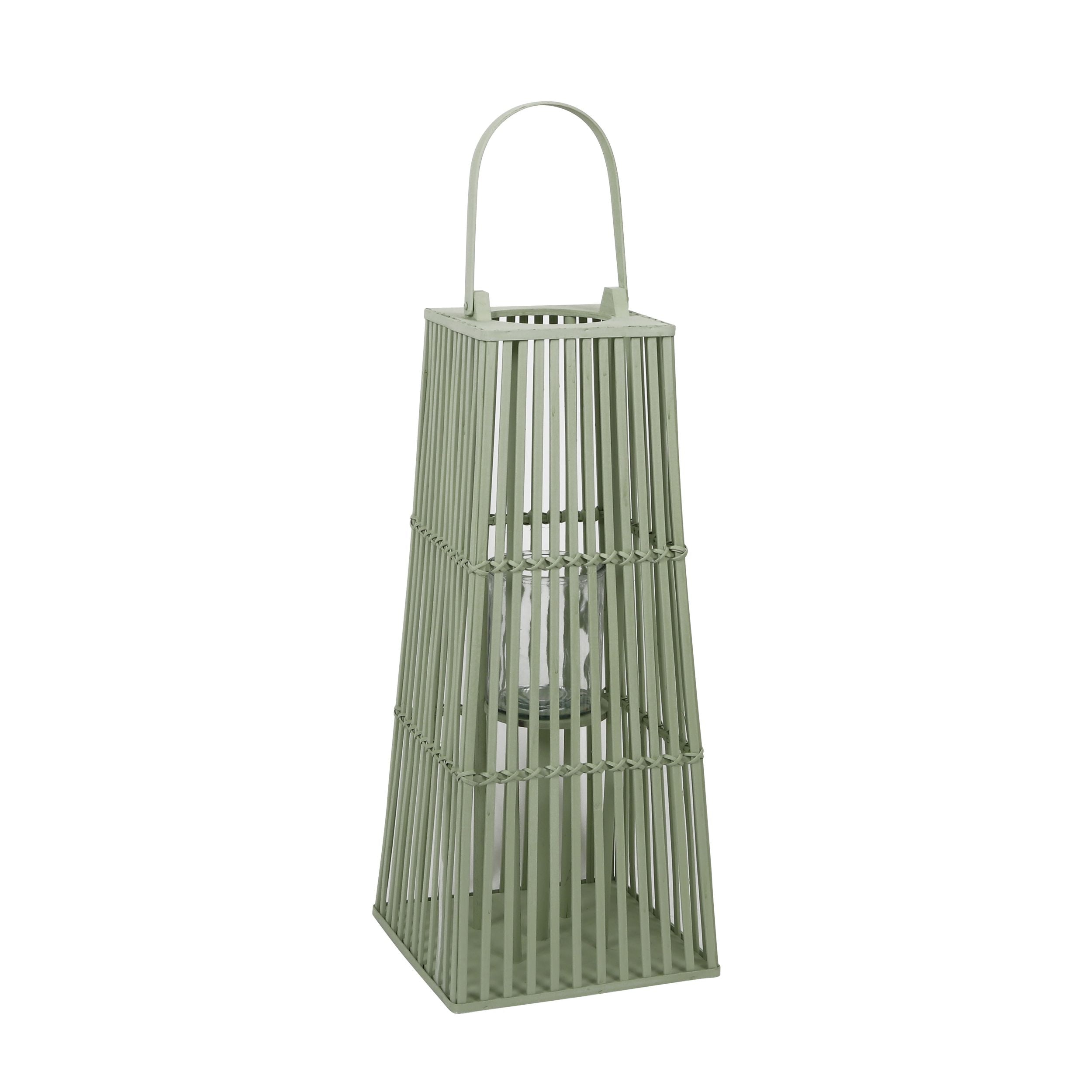 Coast To Coast Rhodes Bamboo Lantern 30x67cm Pistachio