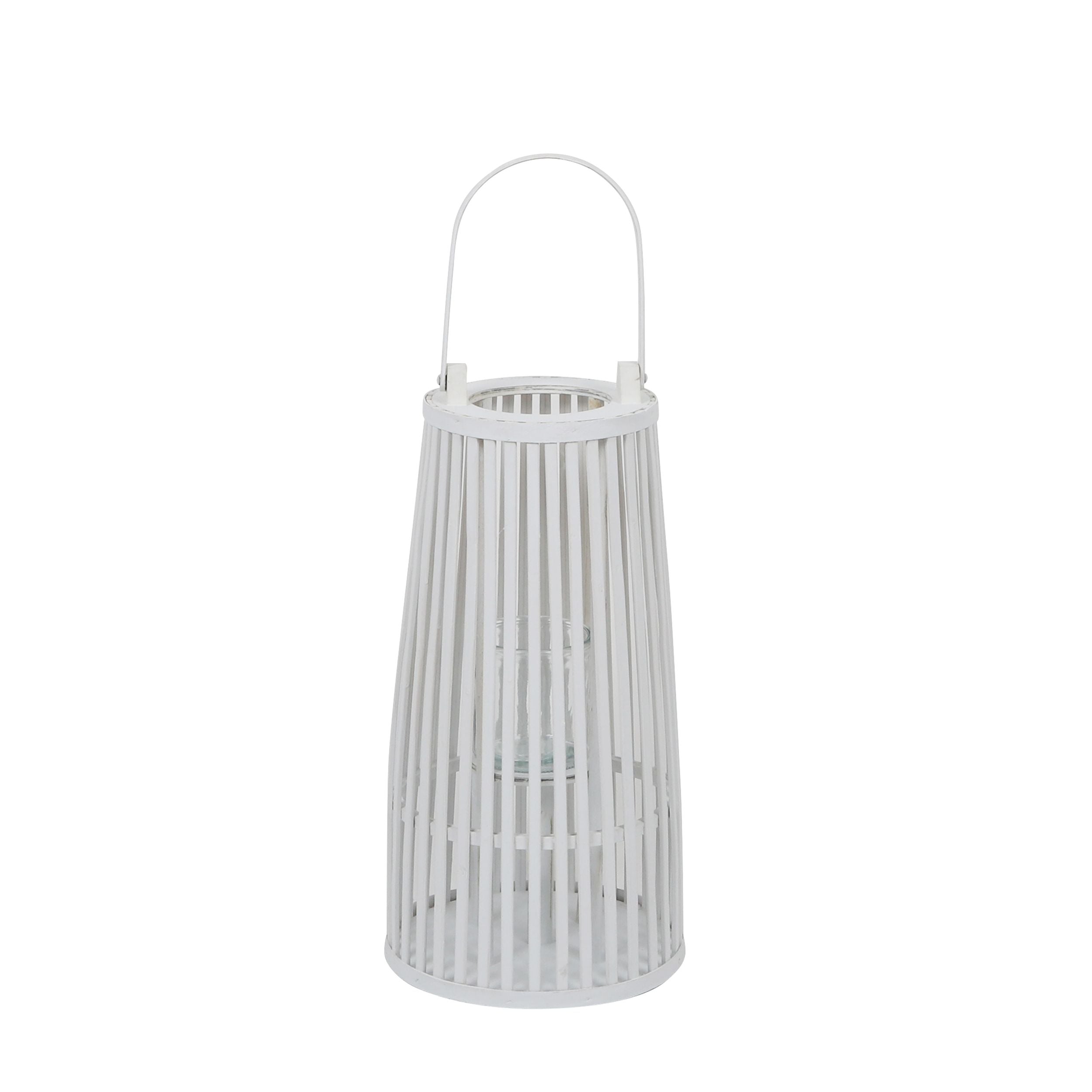 Coast To Coast Milos Bamboo Lantern White