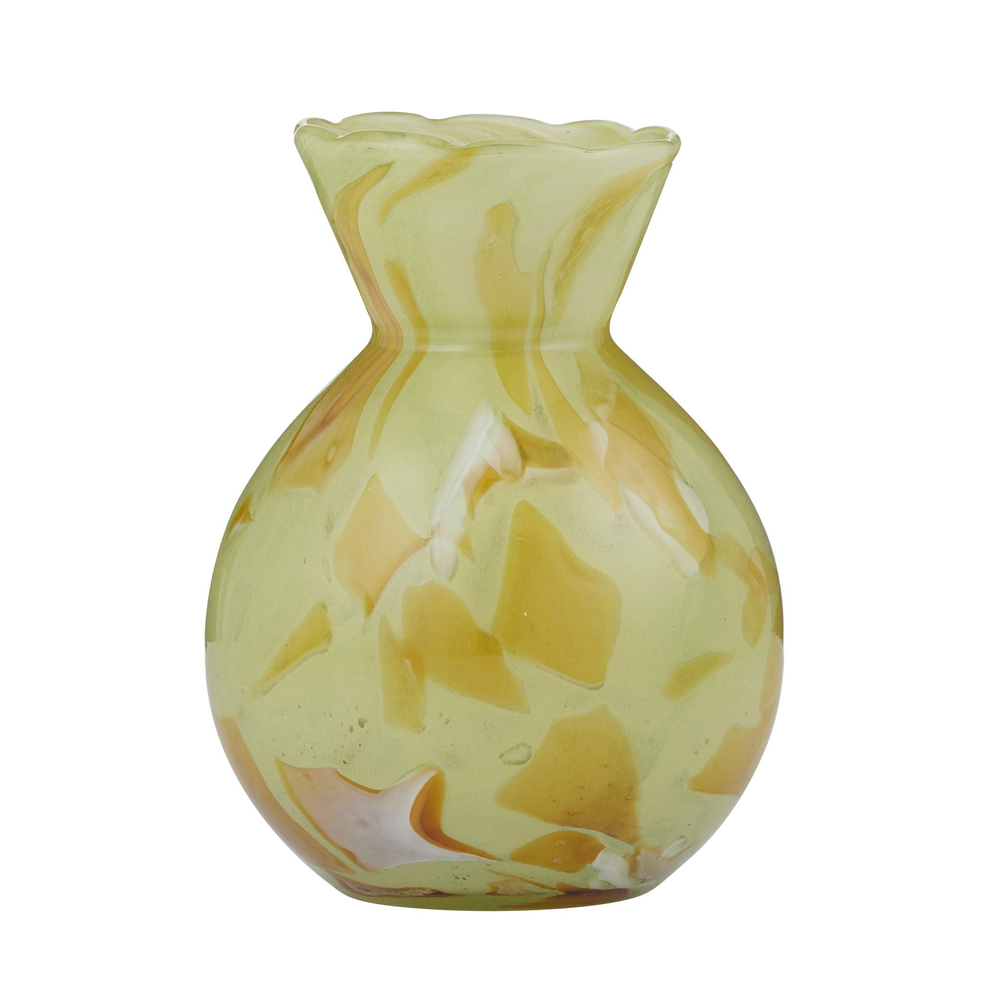 Coast To Coast Greta Glass Vase 15x21cm Green/Tan