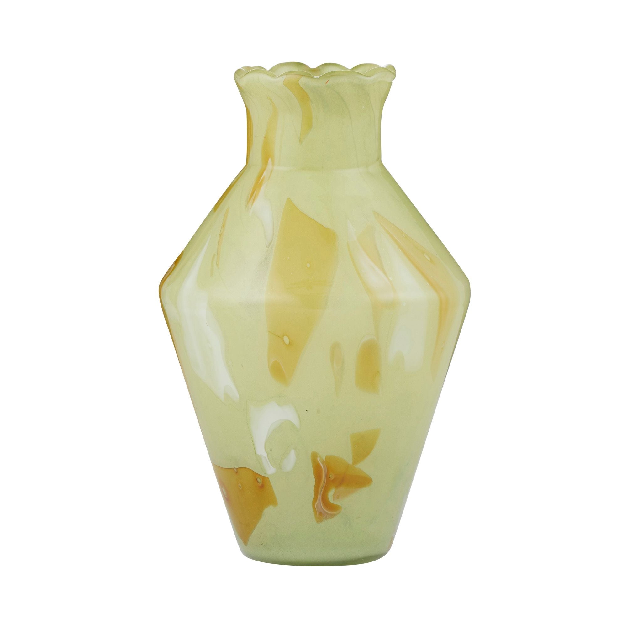 Coast To Coast Greta Glass Vase 17.5x28.5cm Green/Tan