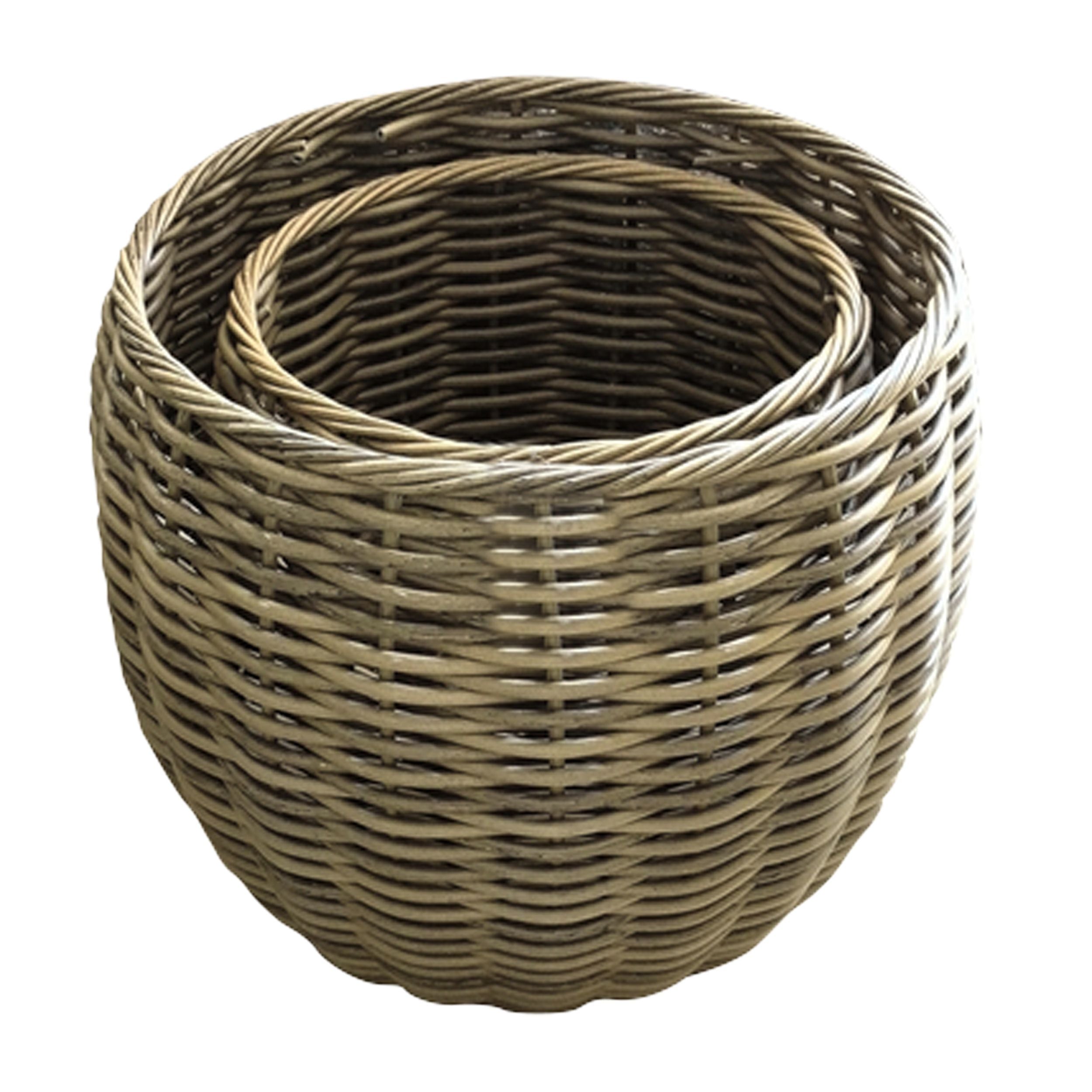 Life Botanic Tall Curve Set of 2 PE Rattan Basket