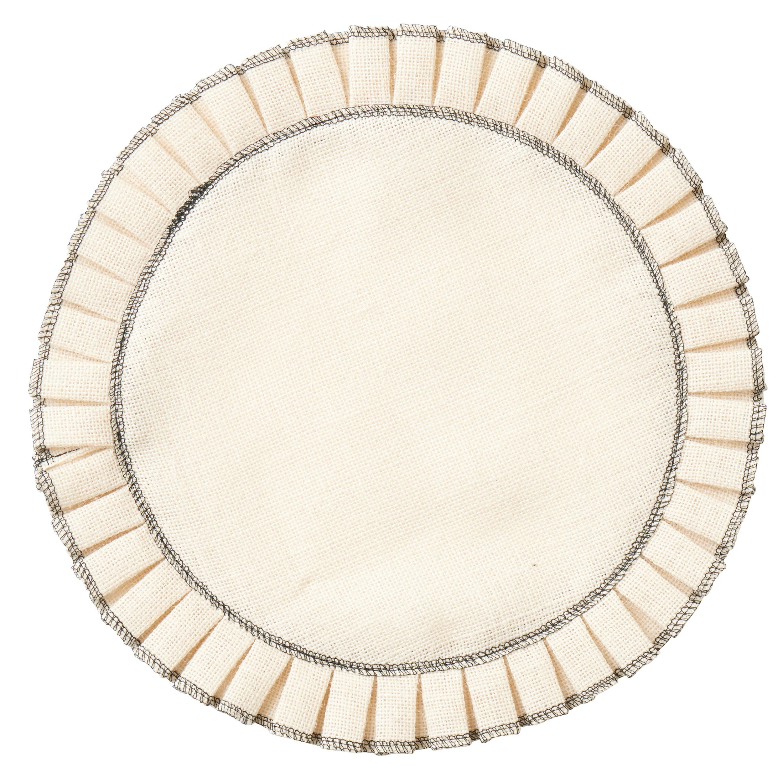 Assemble Pleat Jute Placemat Ivory/Black