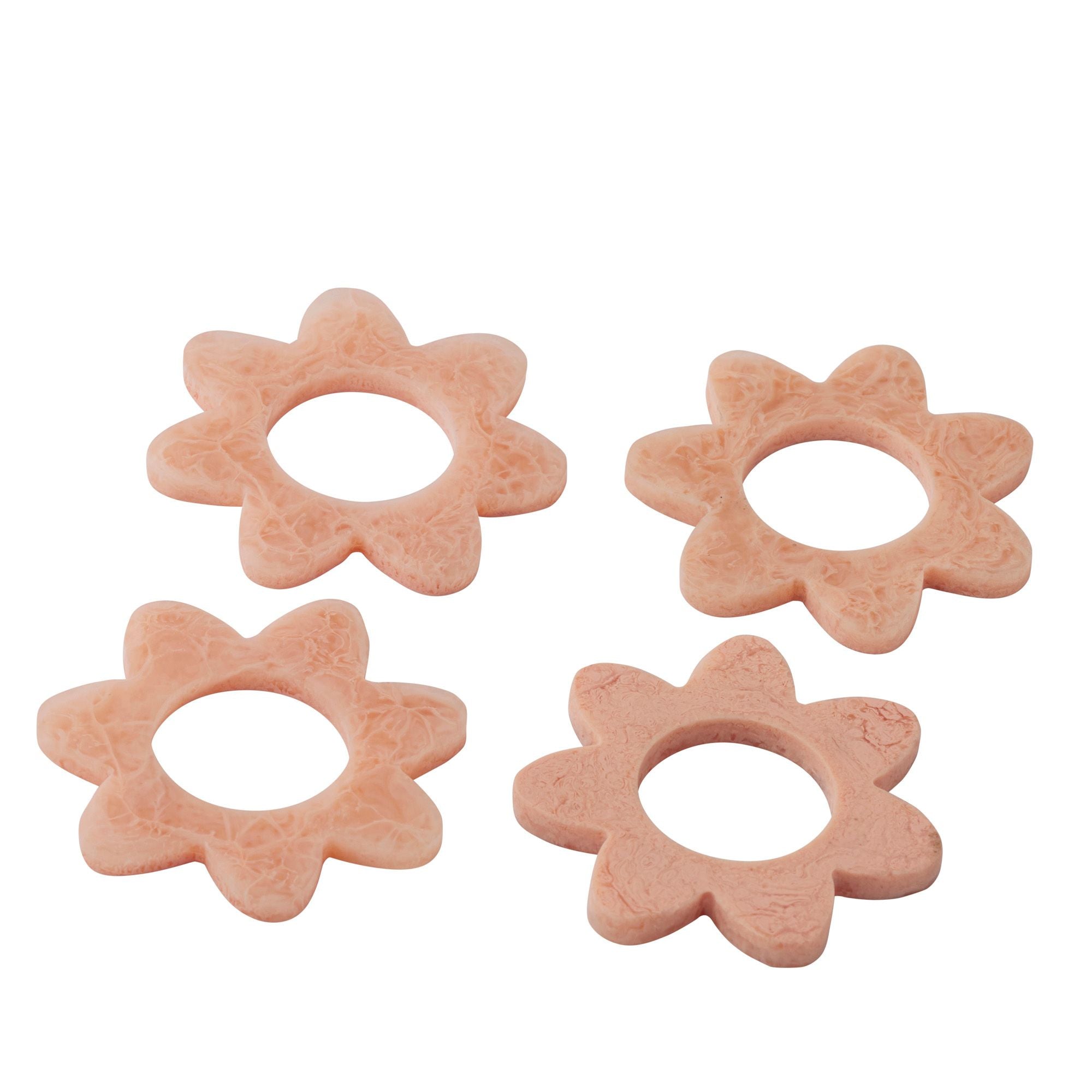 Assemble Kip Set of 4 Resin Napkin Ring Peach