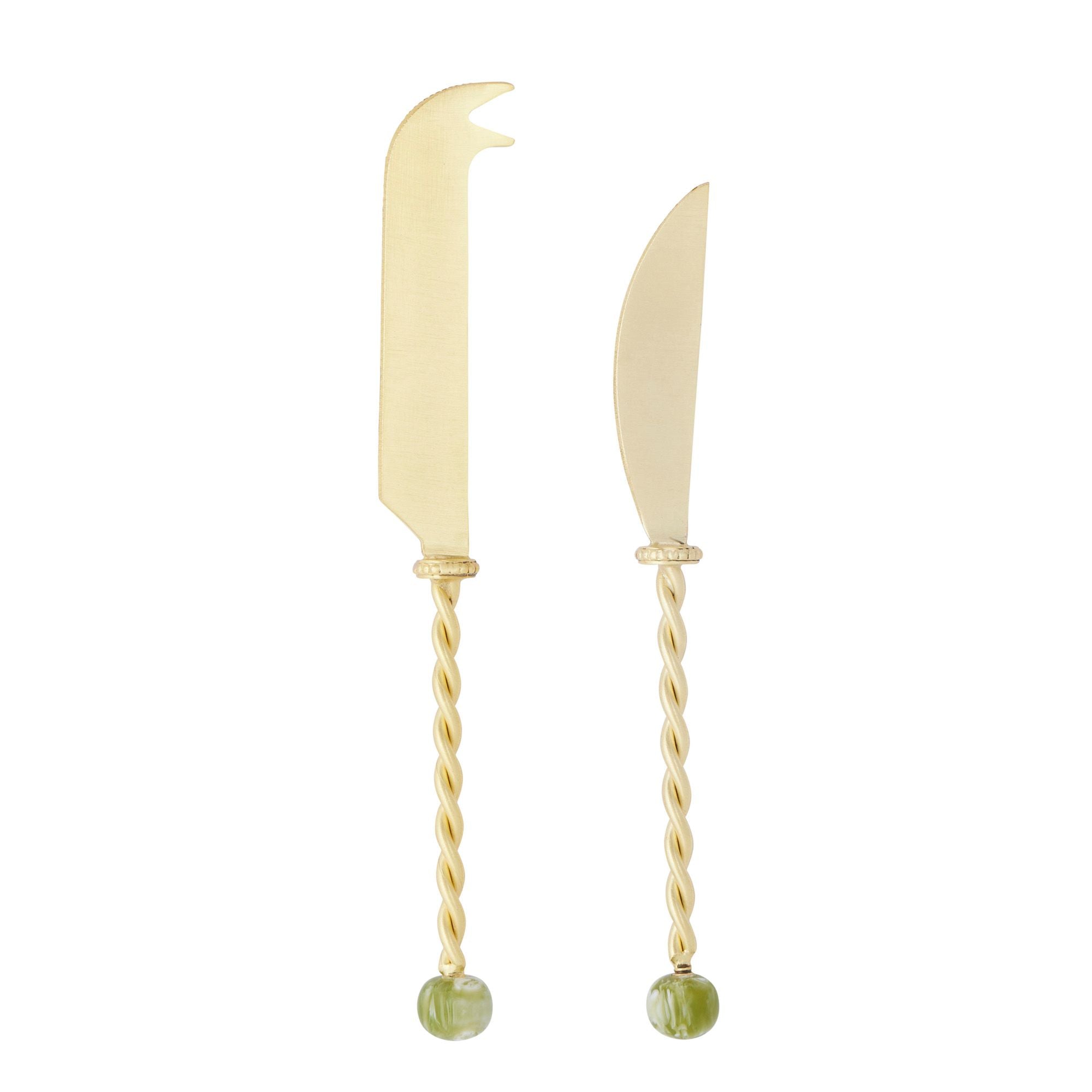 Assemble Amalia Set of 2 Stainless Steel/Resin Knives Olive