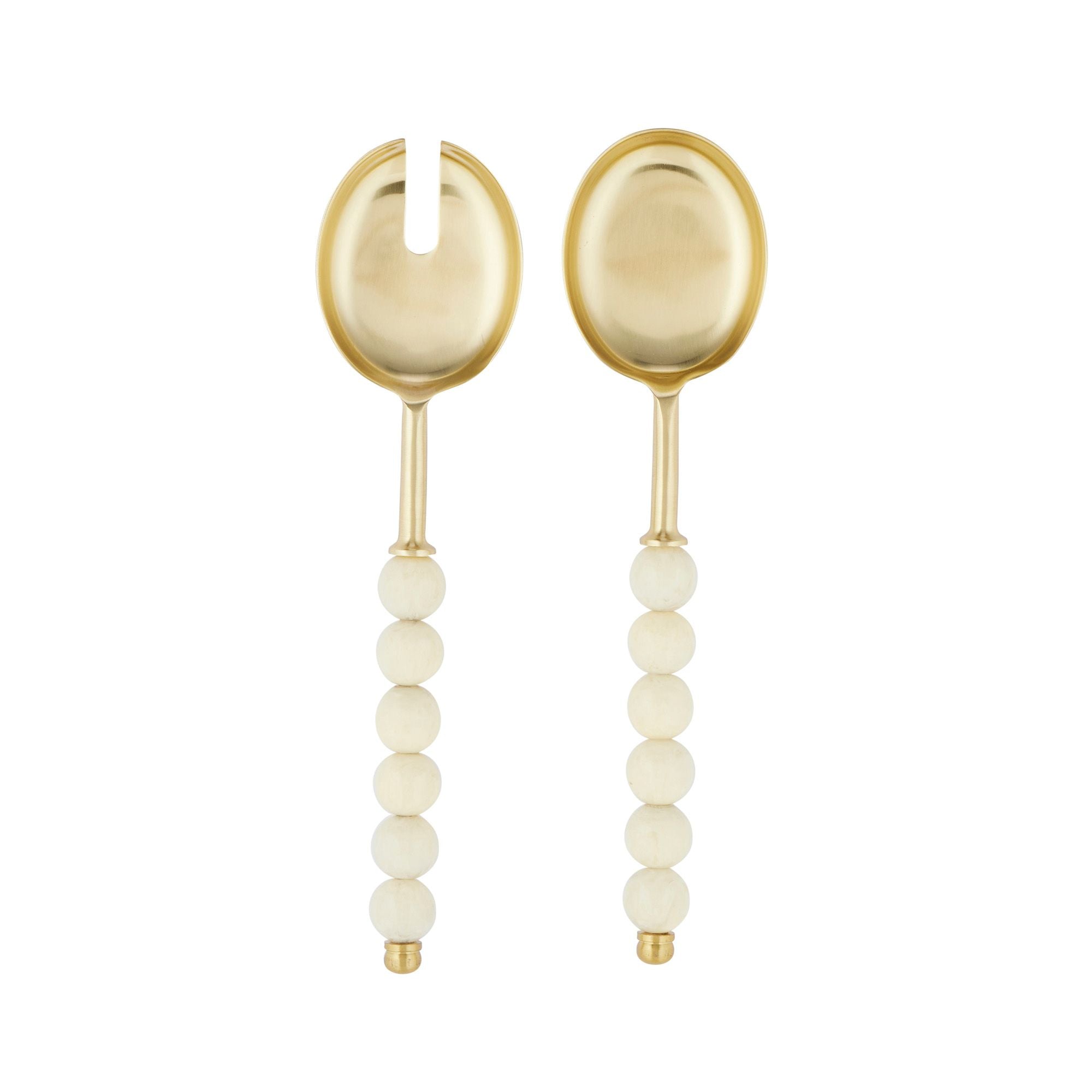 Assemble Amalia Set of 2 Stainless Steel/Resin Server Ivory