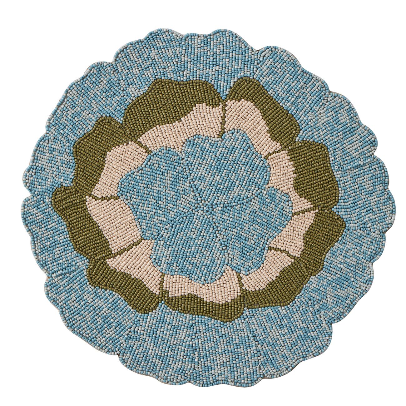 Assemble Beth Beaded Placemat Blue/Green