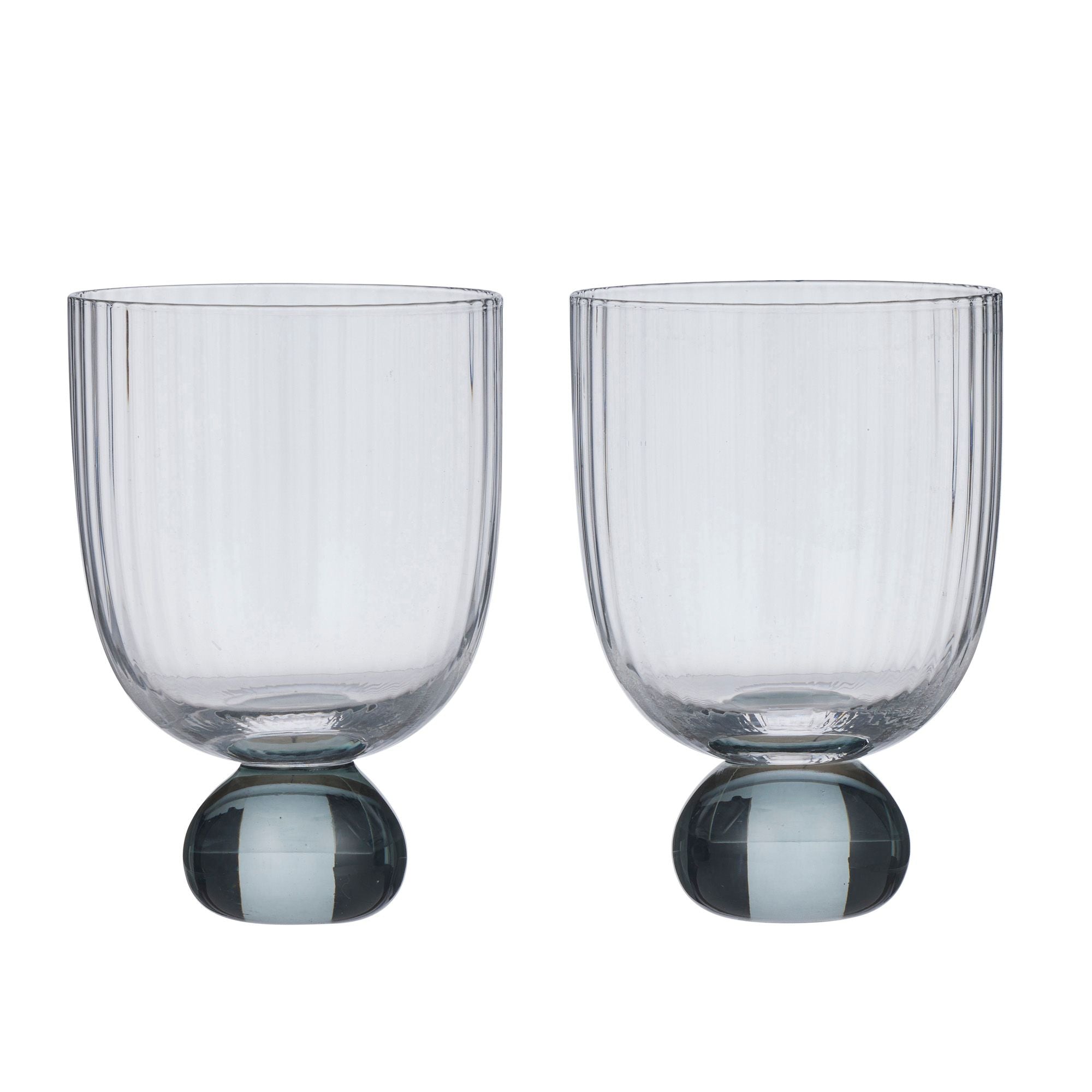 Assemble Giselle Set of 2 Ribbed Goblet Seafoam