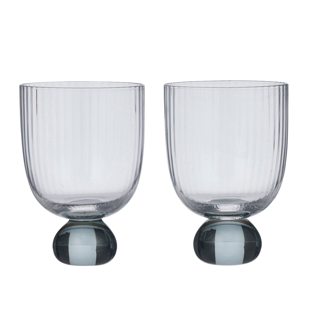 Assemble Giselle Set of 2 Ribbed Goblet Seafoam