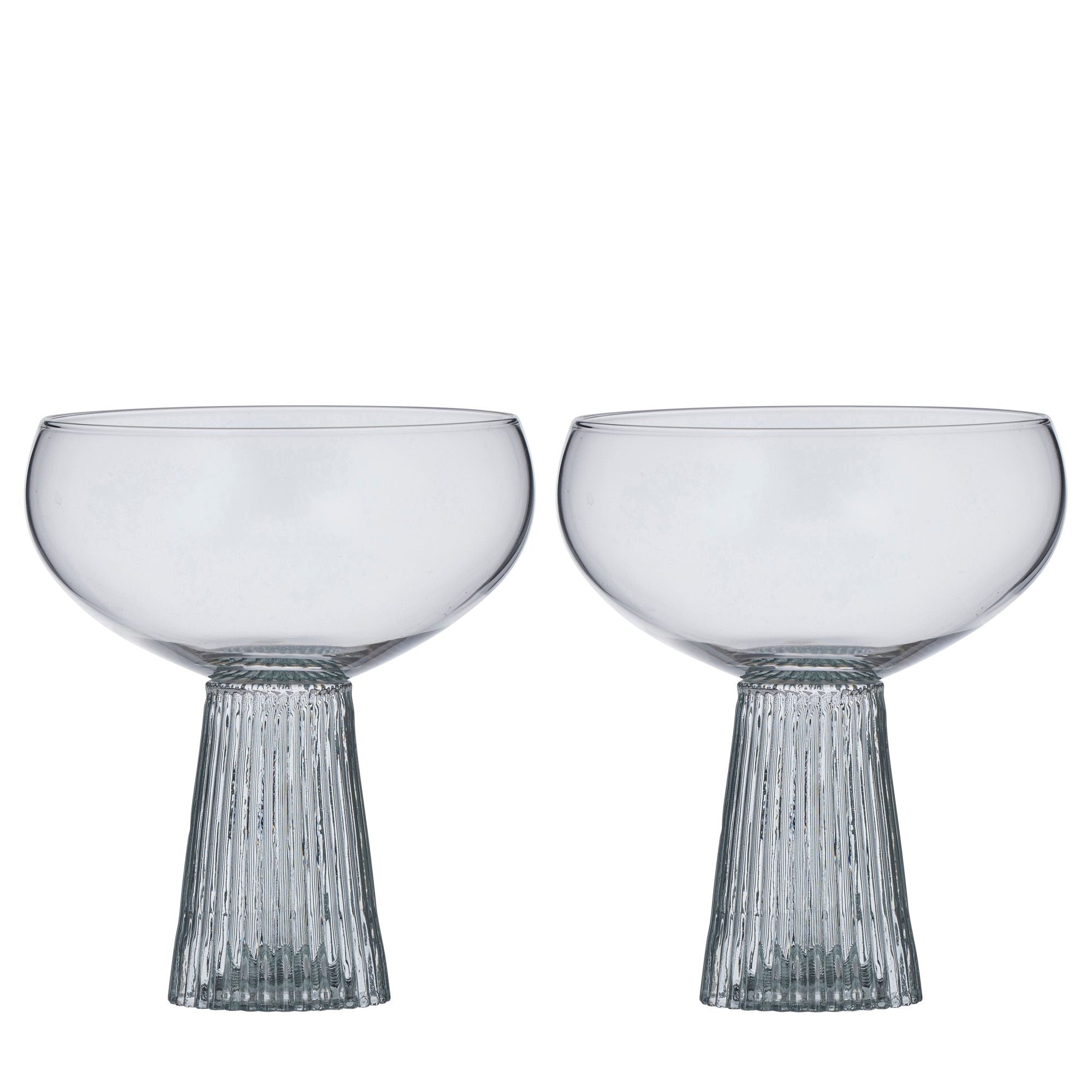 Assemble Giselle Set of 2 Ribbed Coupe Seafoam