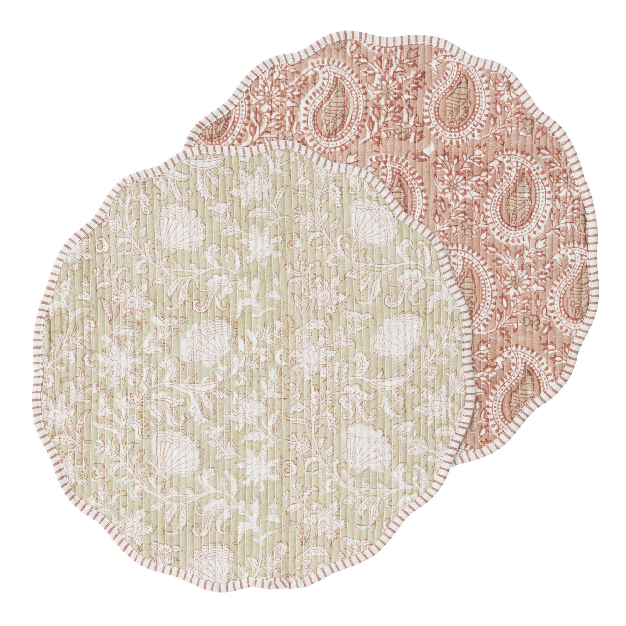 Coast To Coast Ravenna Cotton Block Round Placemat