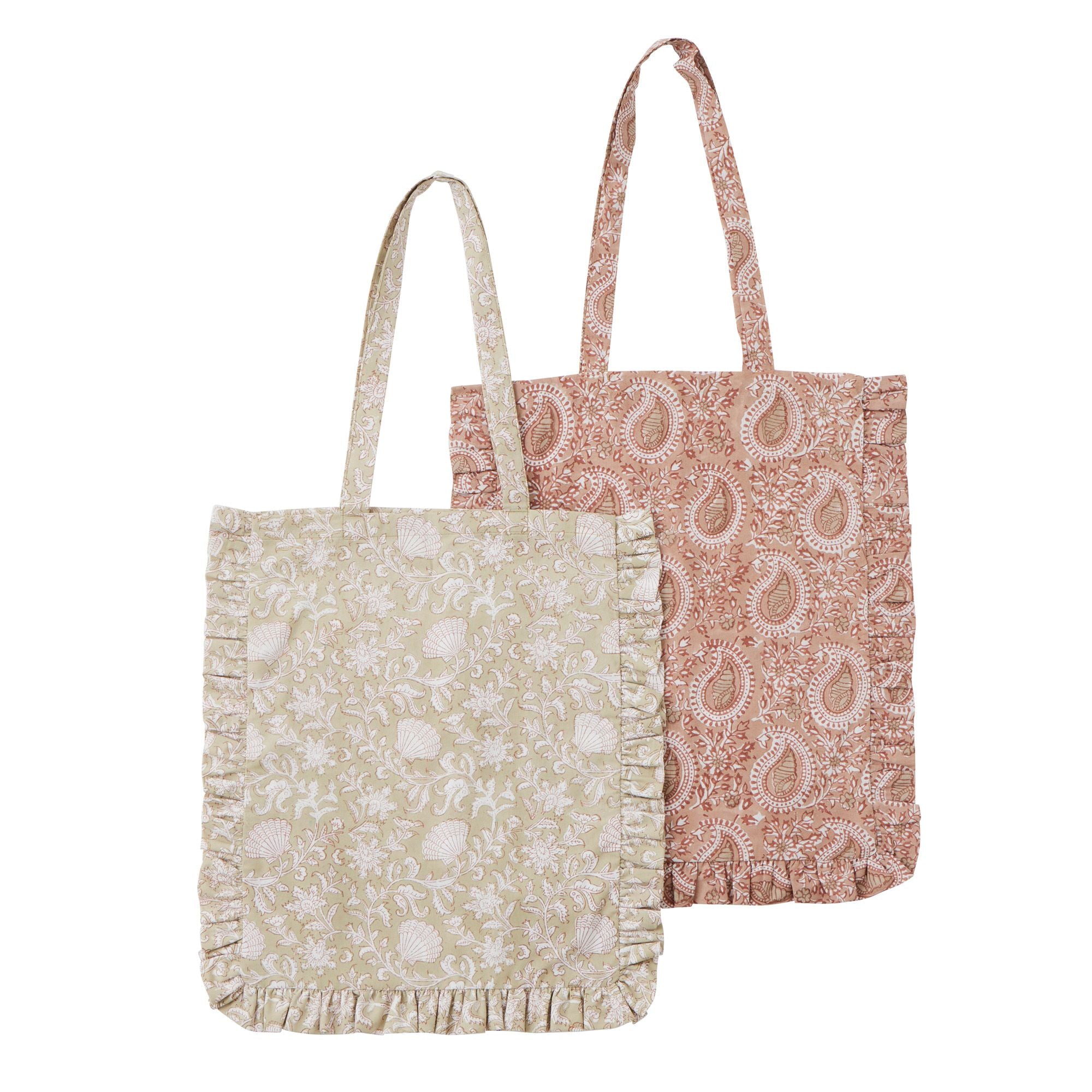 Coast To Coast Ravenna Cotton Block Tote Bag 2 Assorted