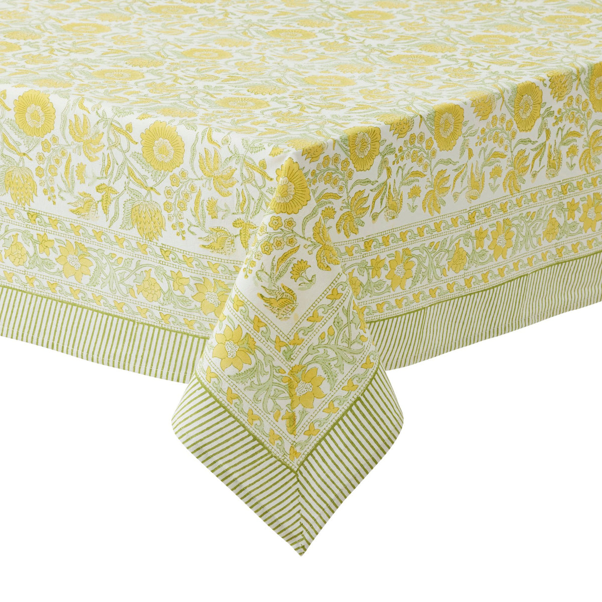 Coast To Coast Marigold Cotton Block Tablecloth