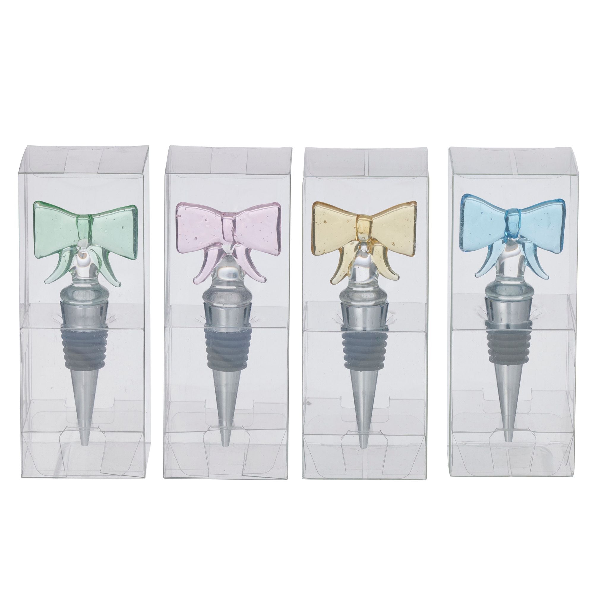 Assemble Bow Glass Bottle Stoppers 4 Assorted