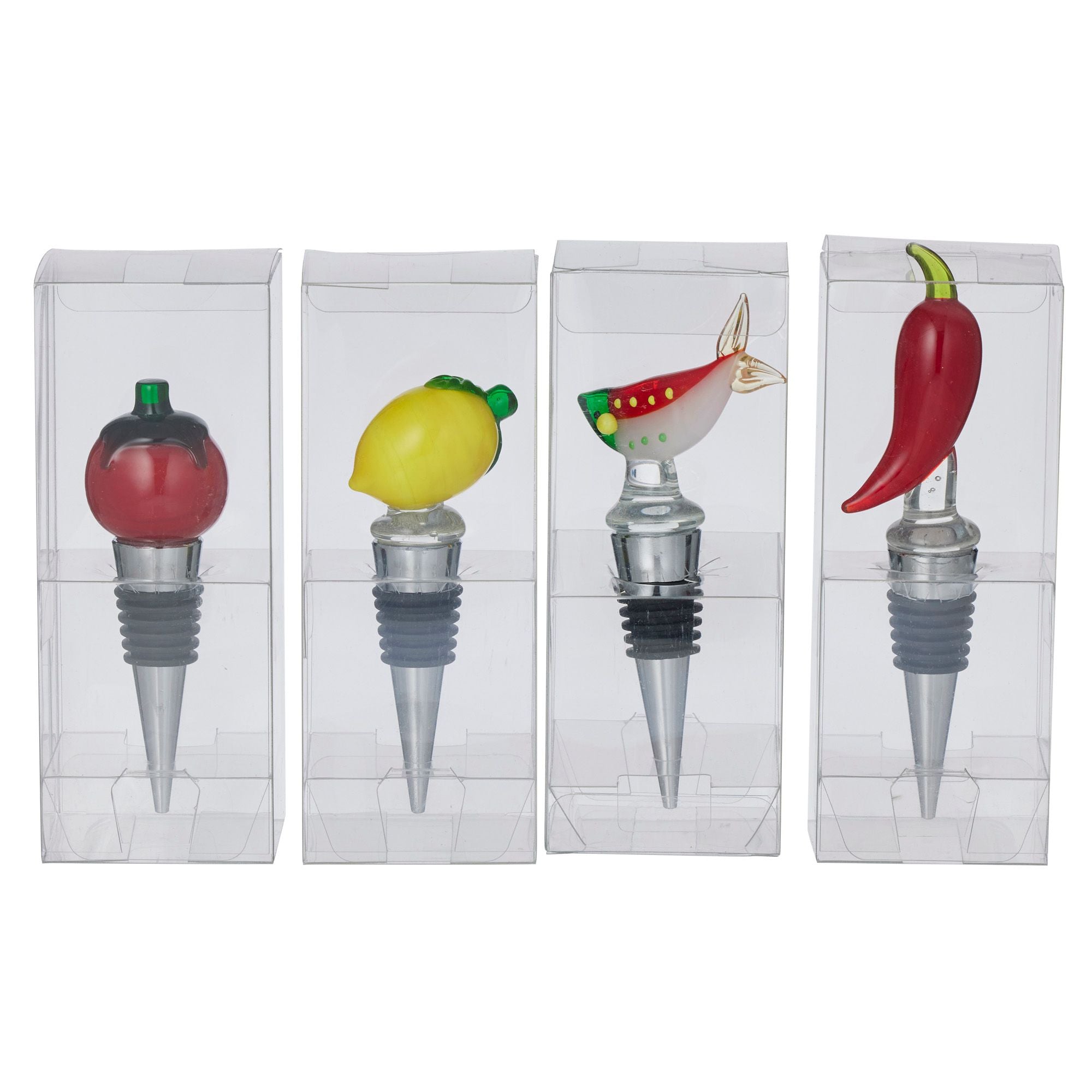 Assemble Mangia Glass Bottle Stopper 4 Assorted