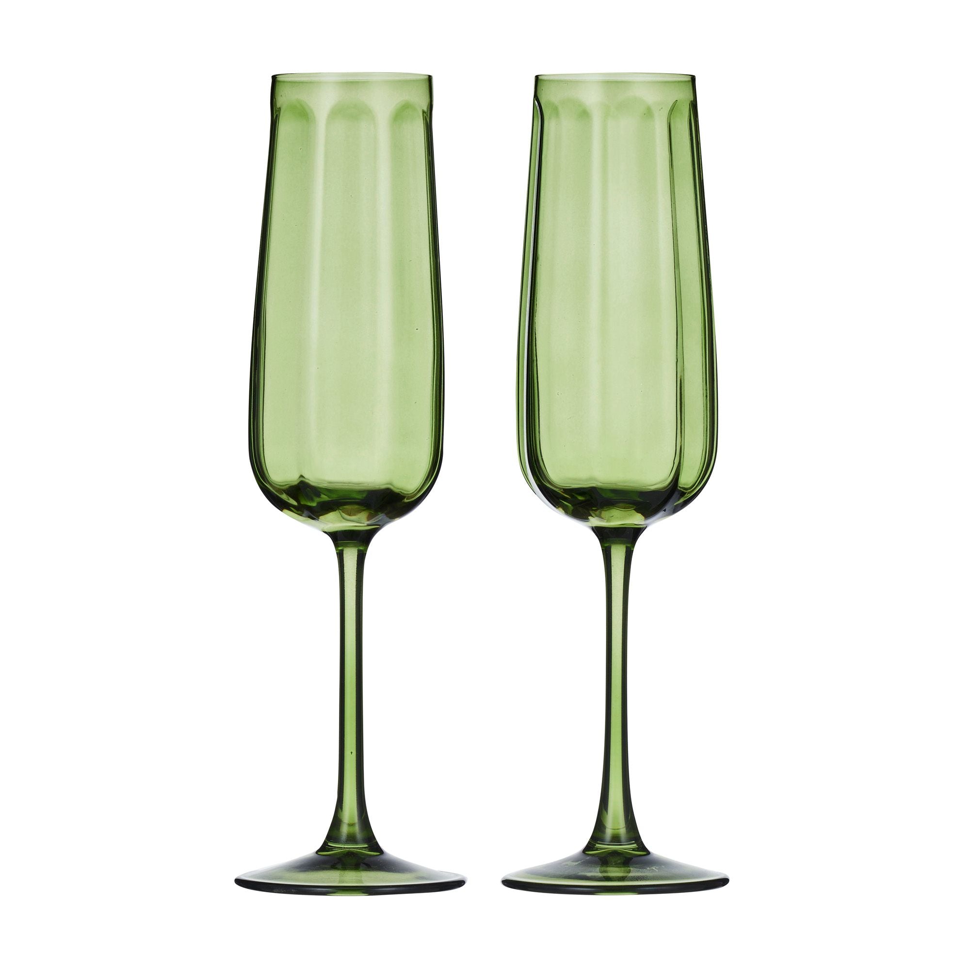 Assemble Studio Set of 2 Glass Flute Olive