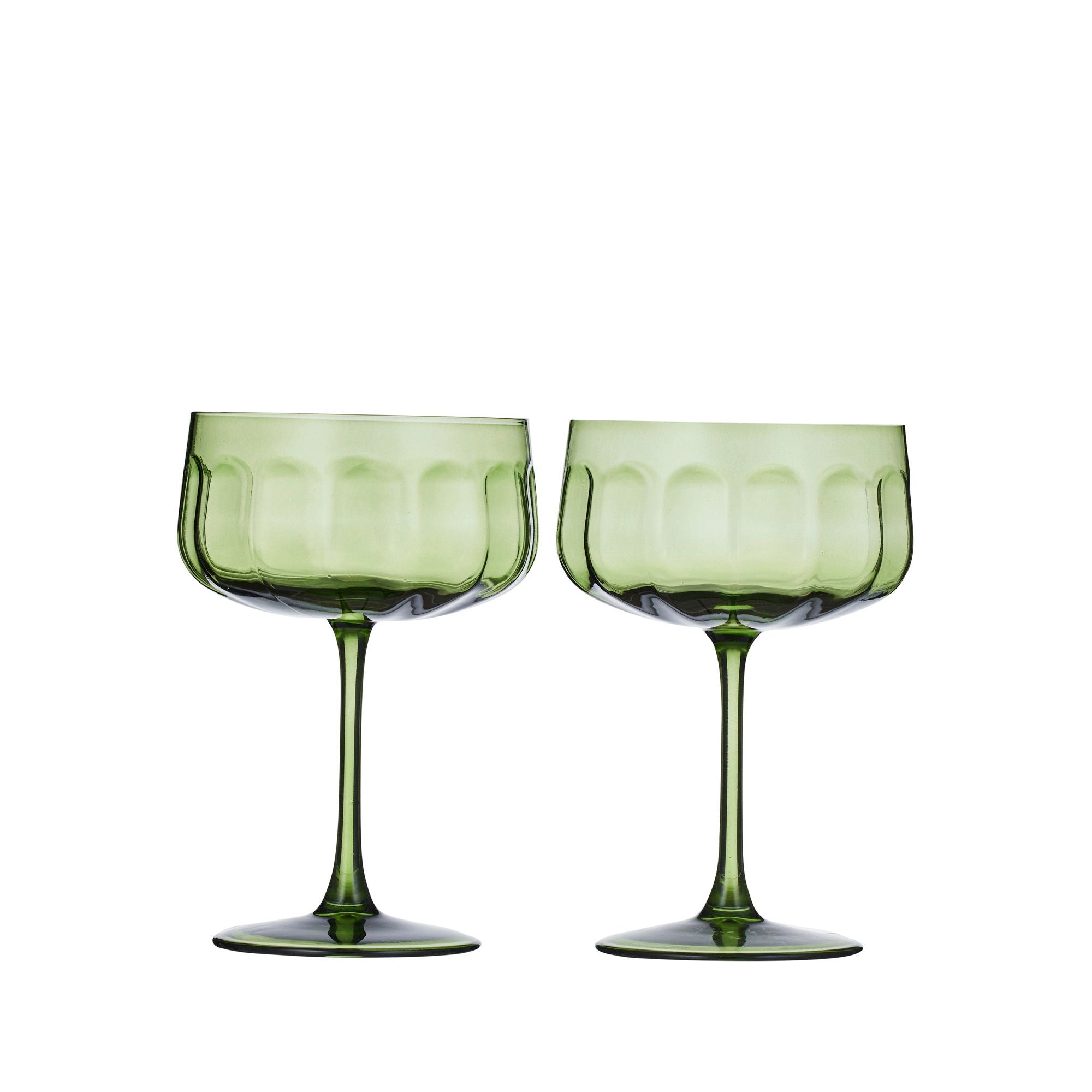 Assemble Studio Set of 2 Glass Coupe Olive
