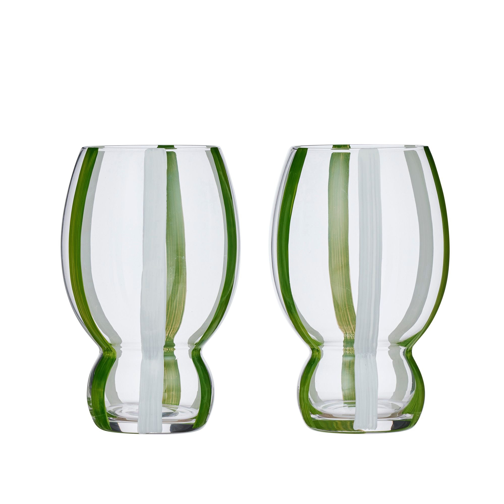Assemble Kimi Set of 2 Wine Glass Green/White