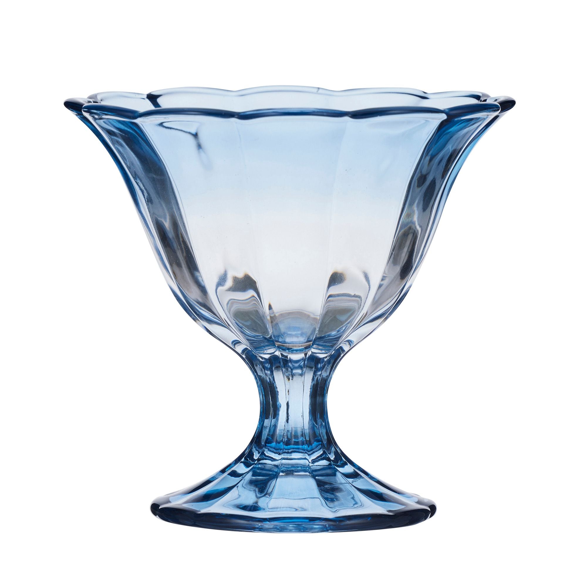 Assemble Abby Glass Footed Bowl Blue