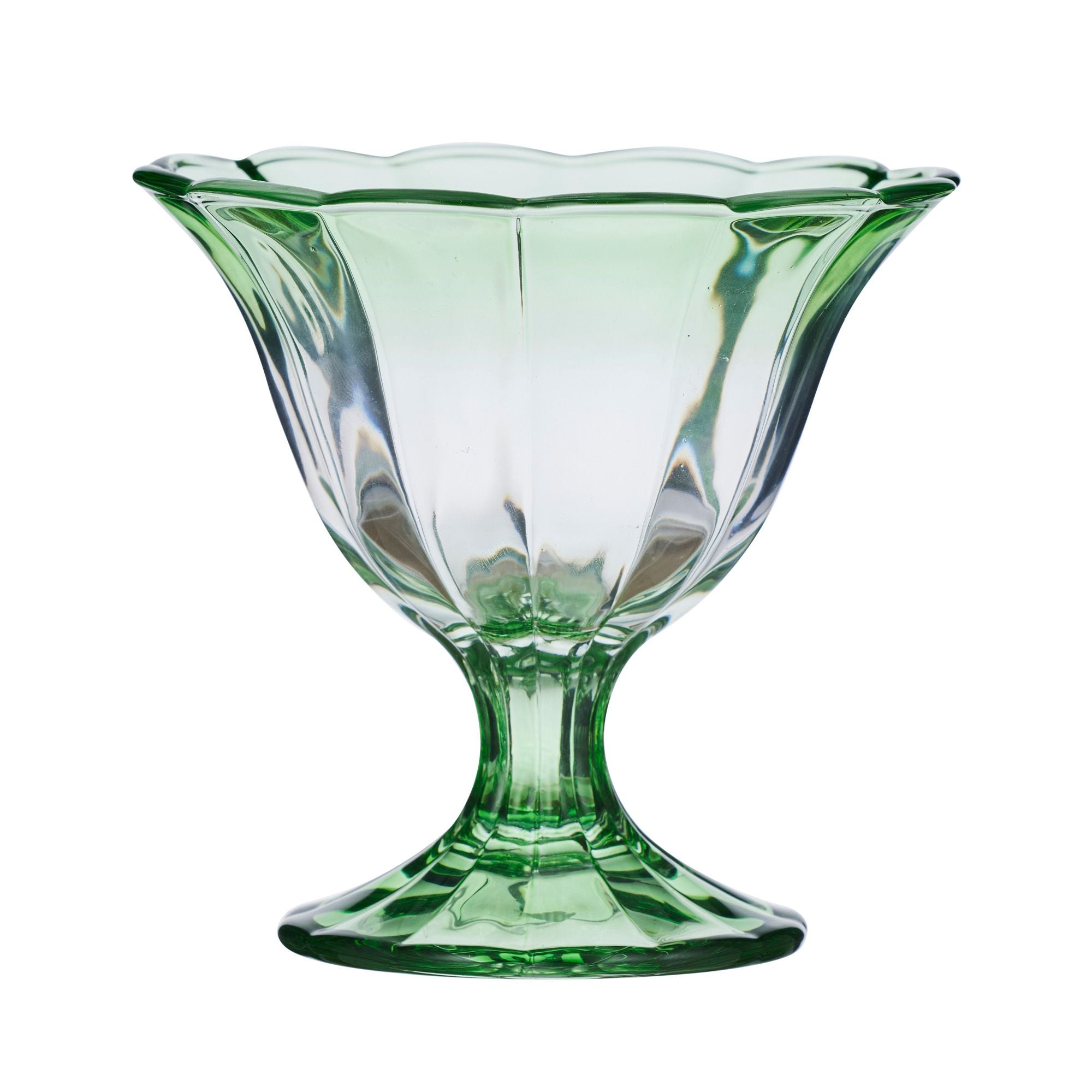 Assemble Abby Glass Footed Bowl Green