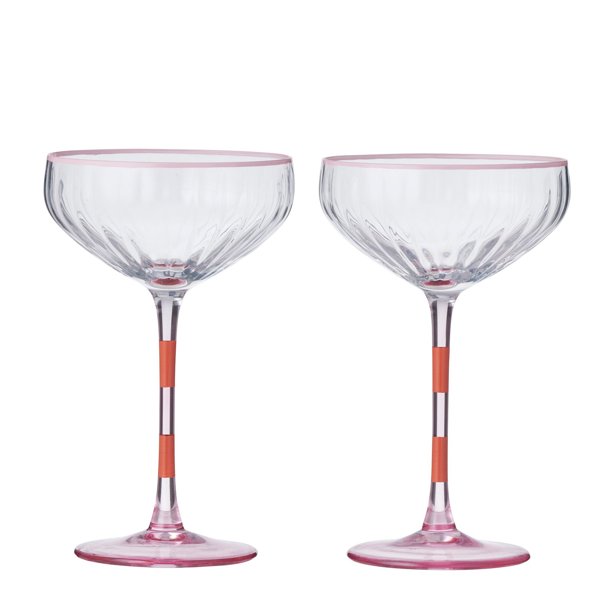 Assemble Lena Set of 2 Glass Rib Coupe Pack/Og