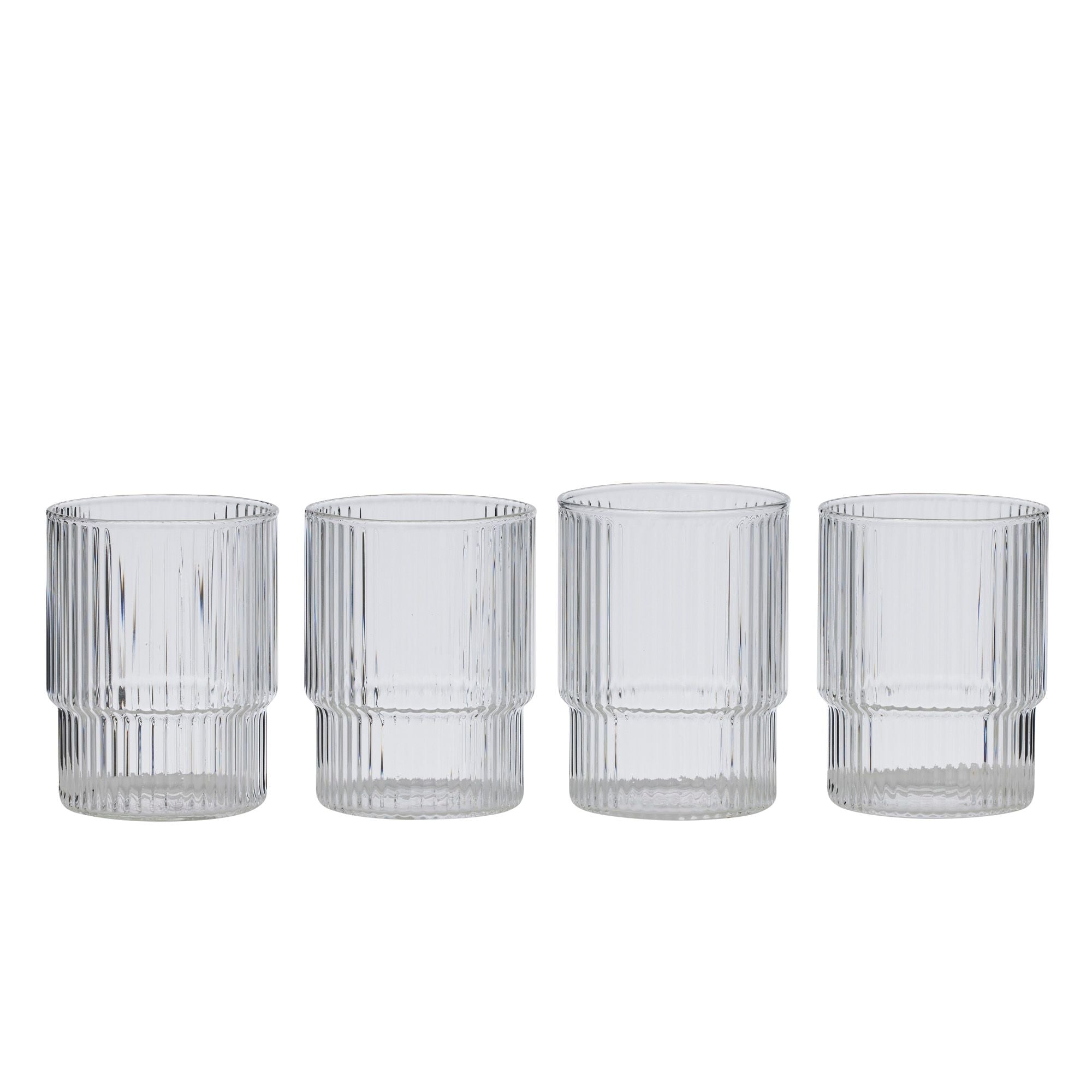 Assemble Cortes Set of 4 Glass Tumblers Clear