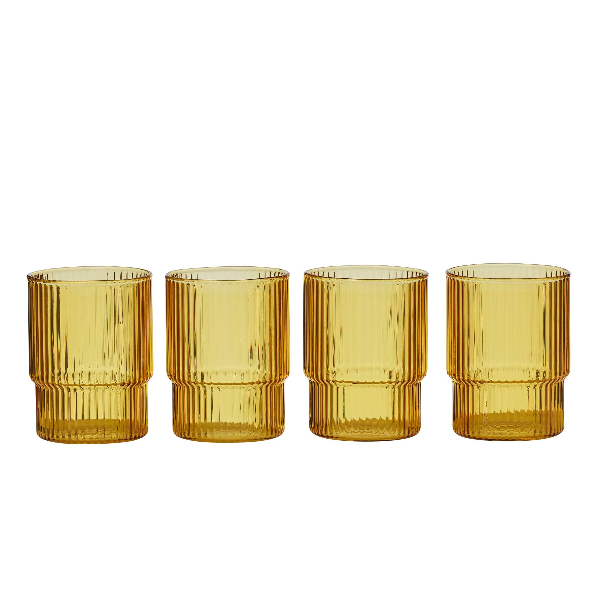 Assemble Cortes Set of 4 Glass Tumblers Amber