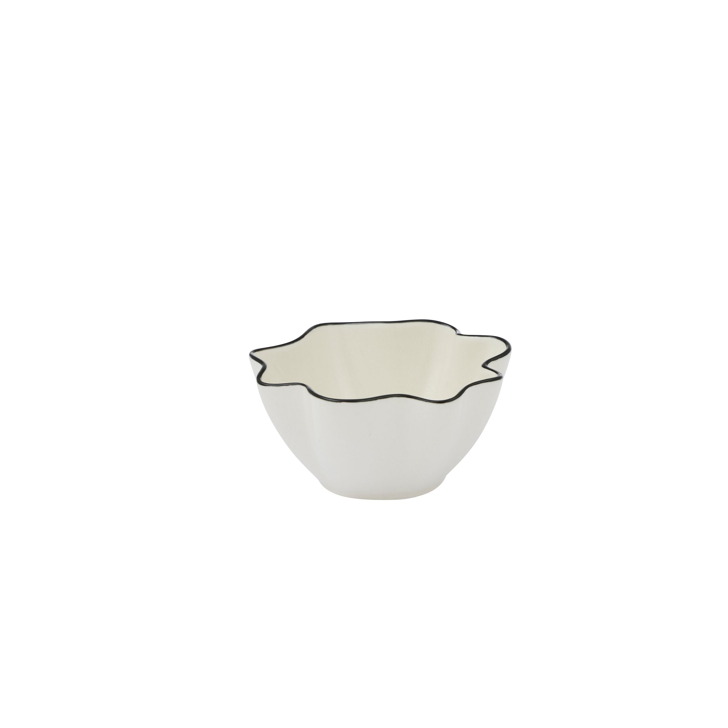Assemble Winslow Ceramic Bowl 10x5cm Ivory/Black