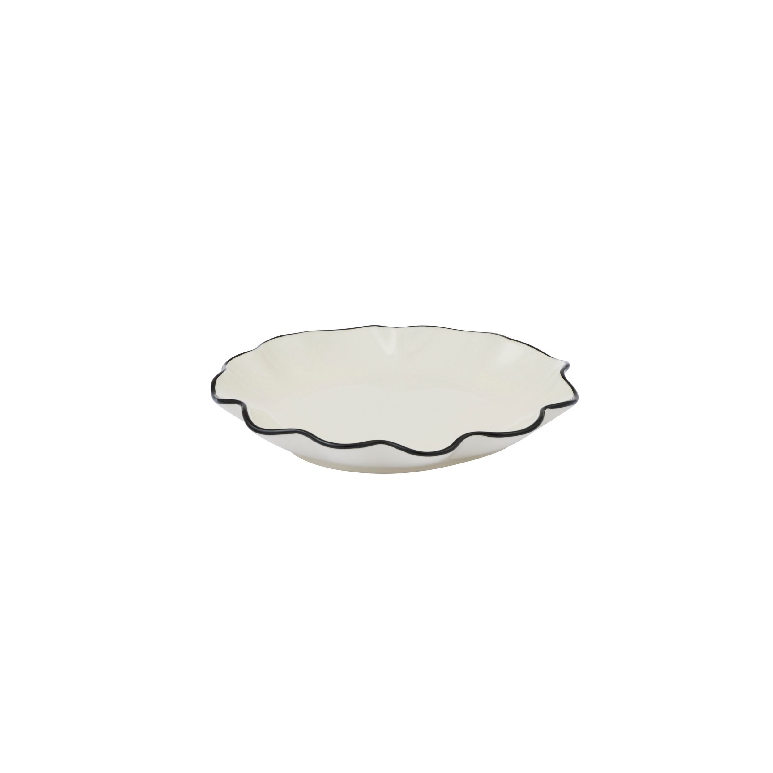 Assemble Winslow Ceramic Plate 14x2cm Ivory/Black