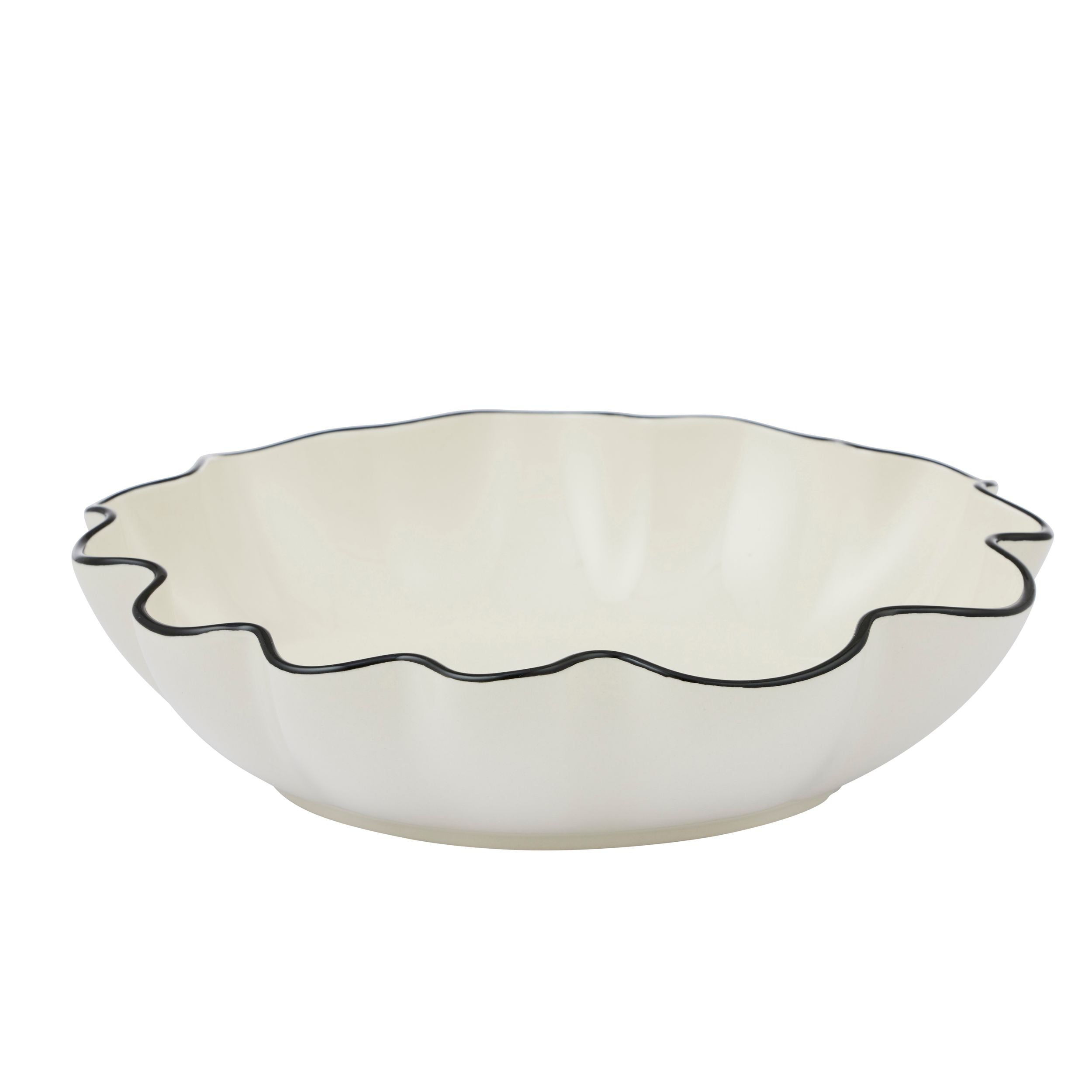 Assemble Winslow Ceramic Bowl 30x7cm Ivory/Black