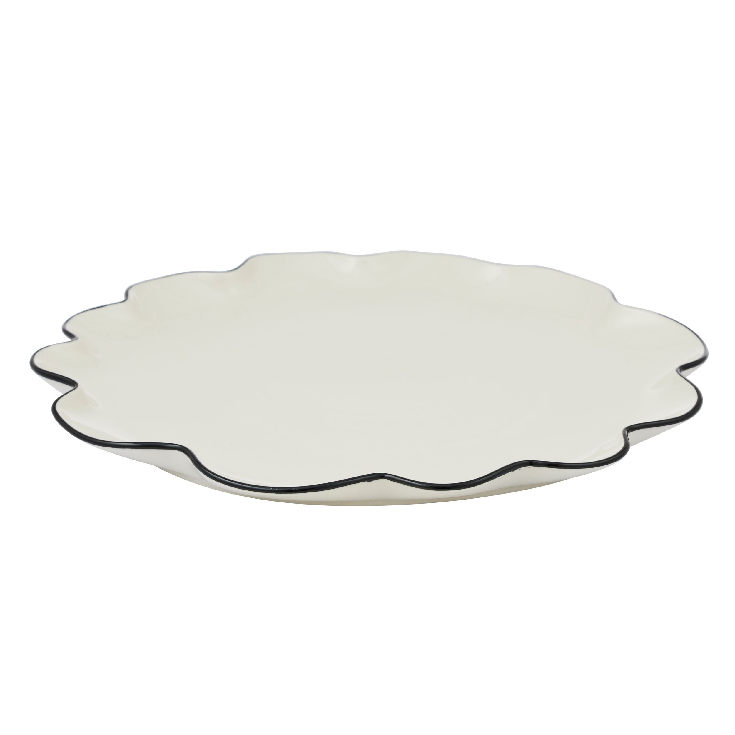 Assemble Winslow Ceramic Plate 35x2cm Ivory/Black